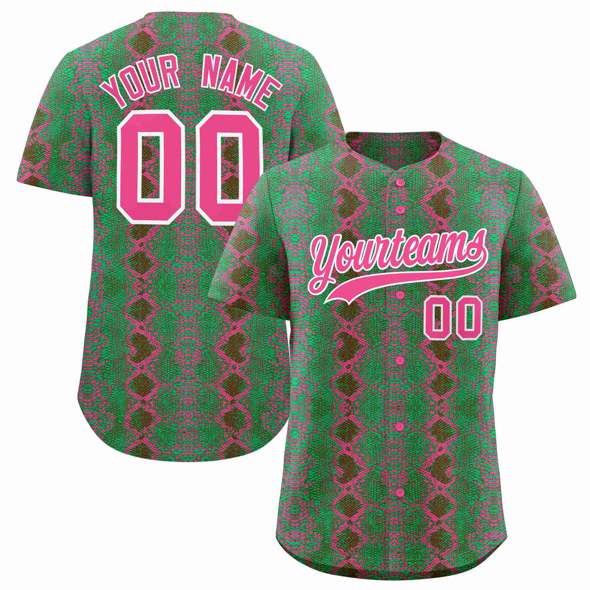Custom Multi Color Snakeskin Pattern Authentic Baseball Jersey