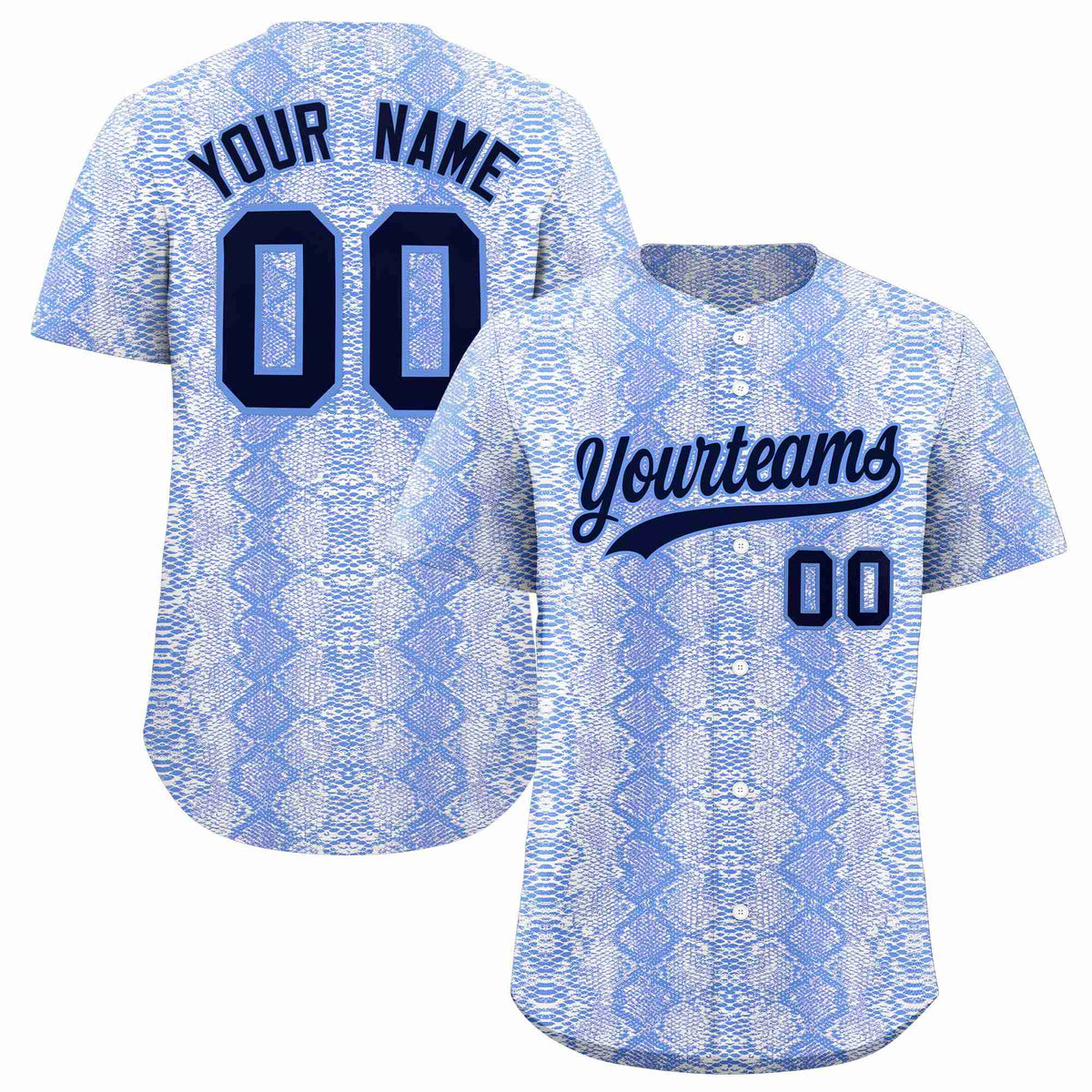 Custom Multi Color Snakeskin Pattern Authentic Baseball Jersey