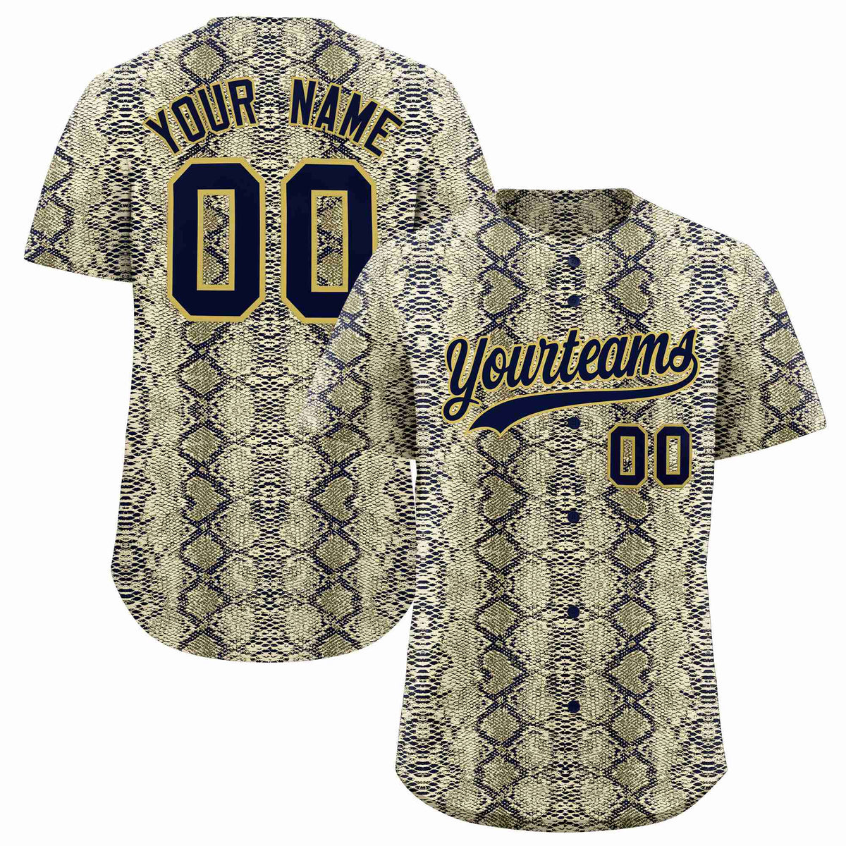 Custom Multi Color Snakeskin Pattern Authentic Baseball Jersey