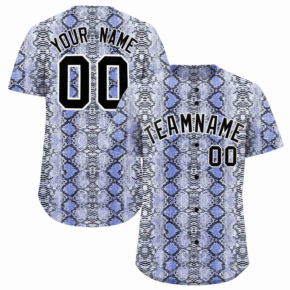 Custom Multi Color Snakeskin Pattern Authentic Baseball Jersey