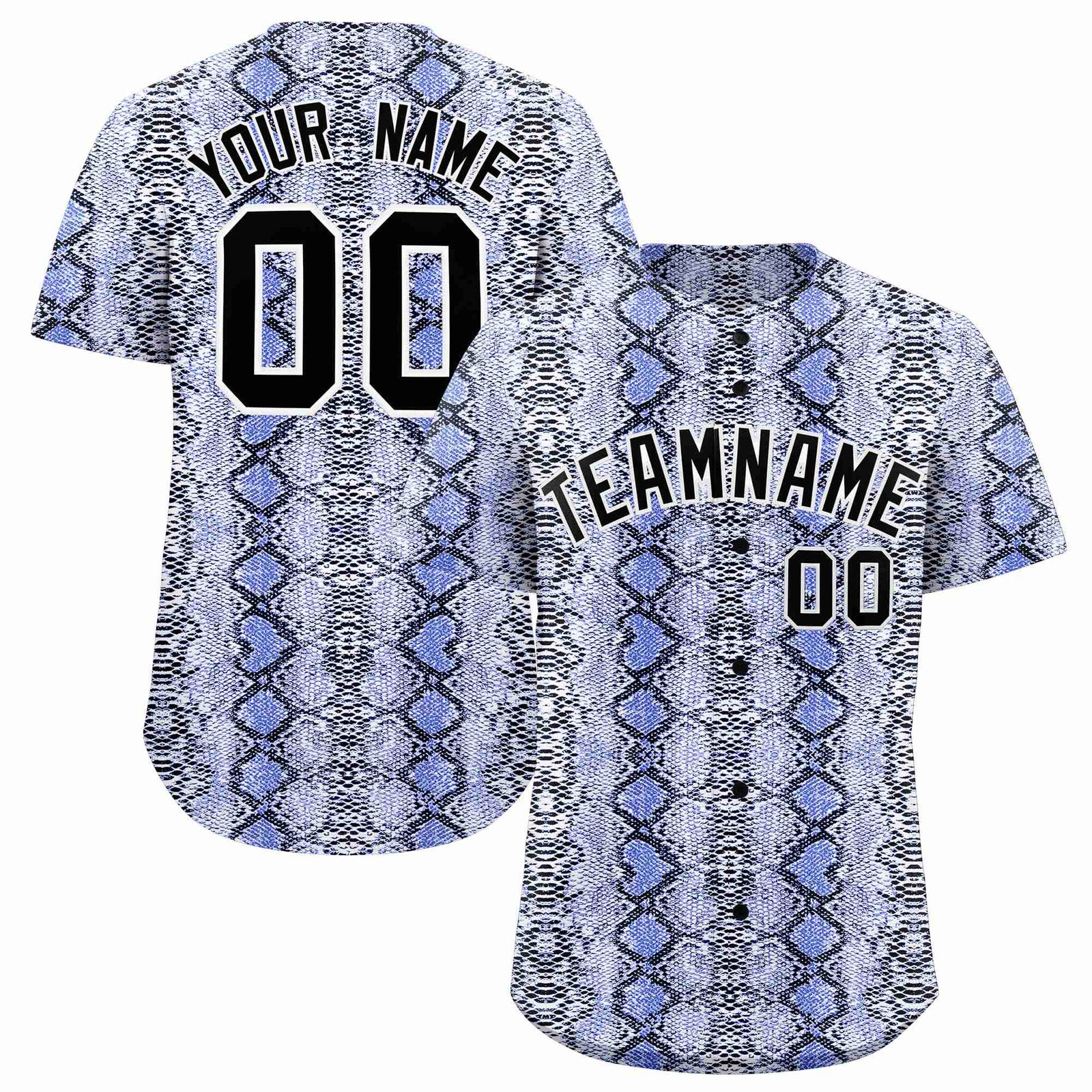 Custom Multi Color Snakeskin Pattern Authentic Baseball Jersey