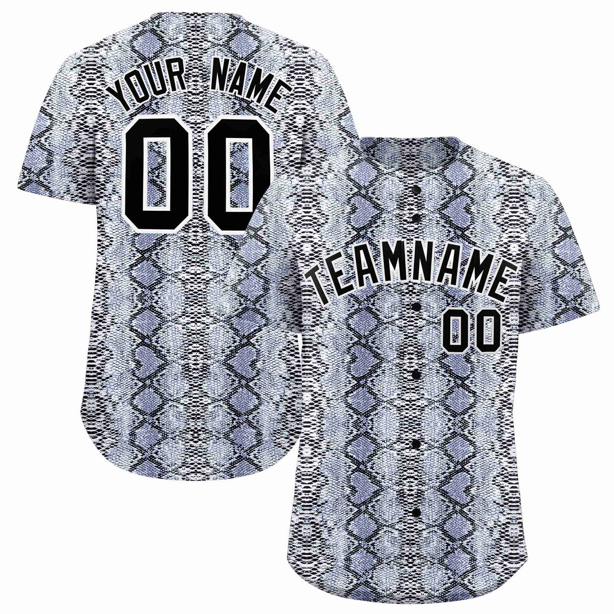 Custom Multi Color Snakeskin Pattern Authentic Baseball Jersey