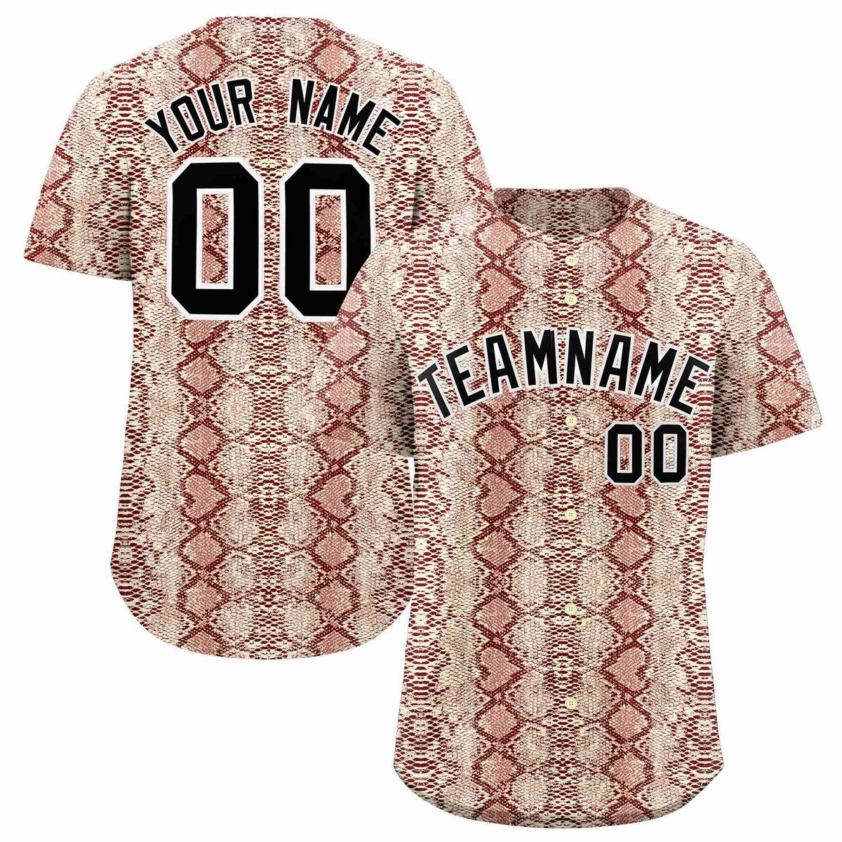 Custom Multi Color Snakeskin Pattern Authentic Baseball Jersey