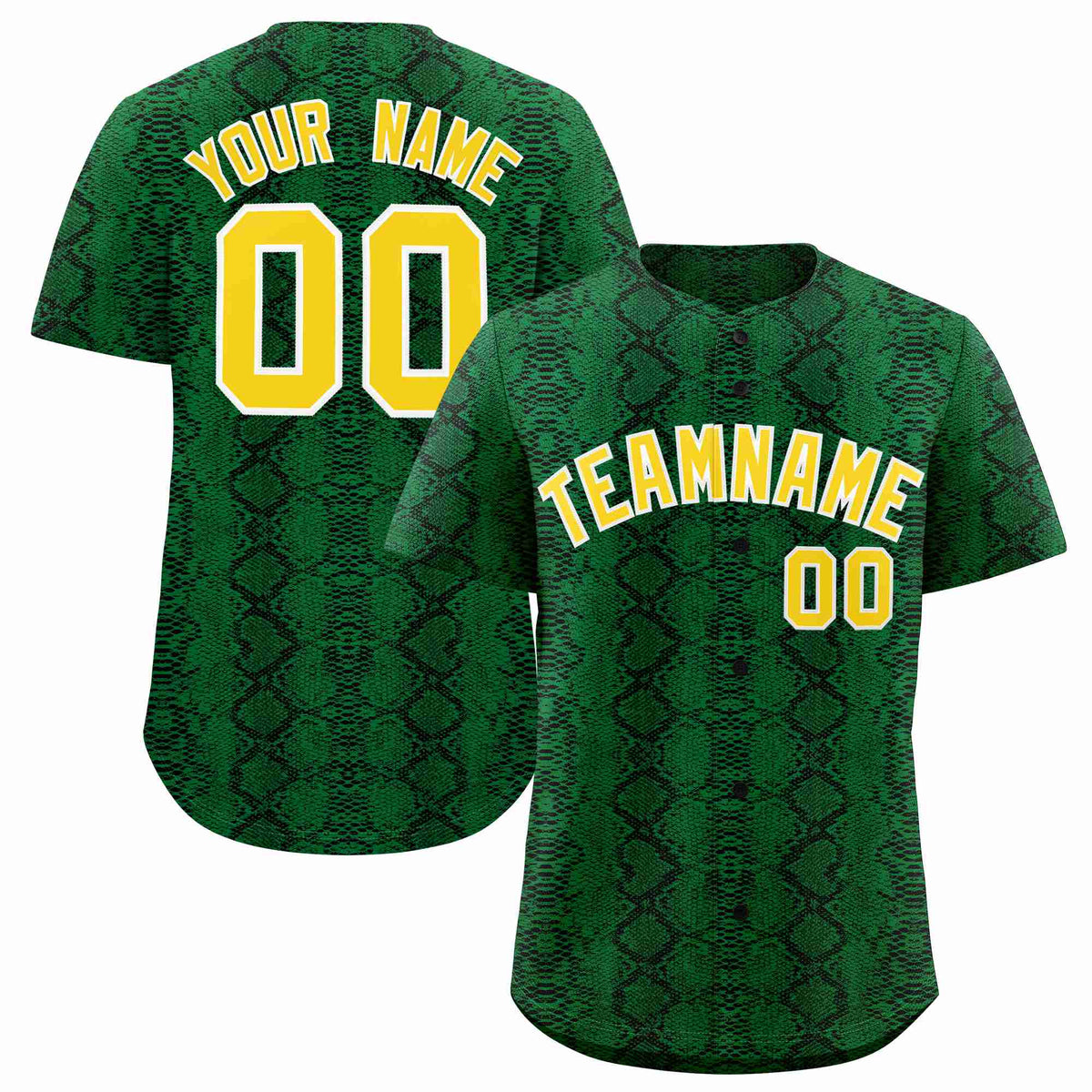 Custom Multi Color Snakeskin Pattern Authentic Baseball Jersey