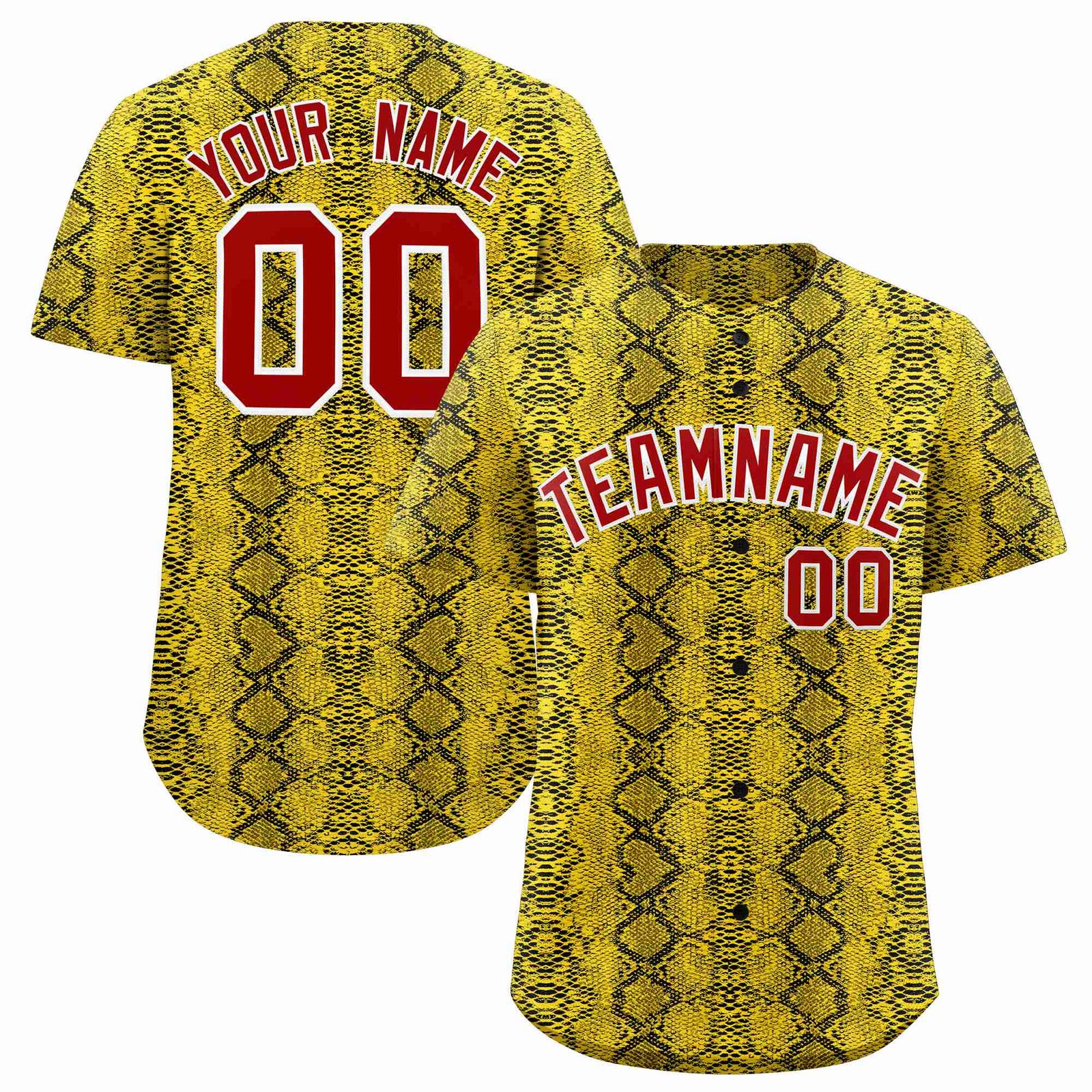 Custom Multi Color Snakeskin Pattern Authentic Baseball Jersey