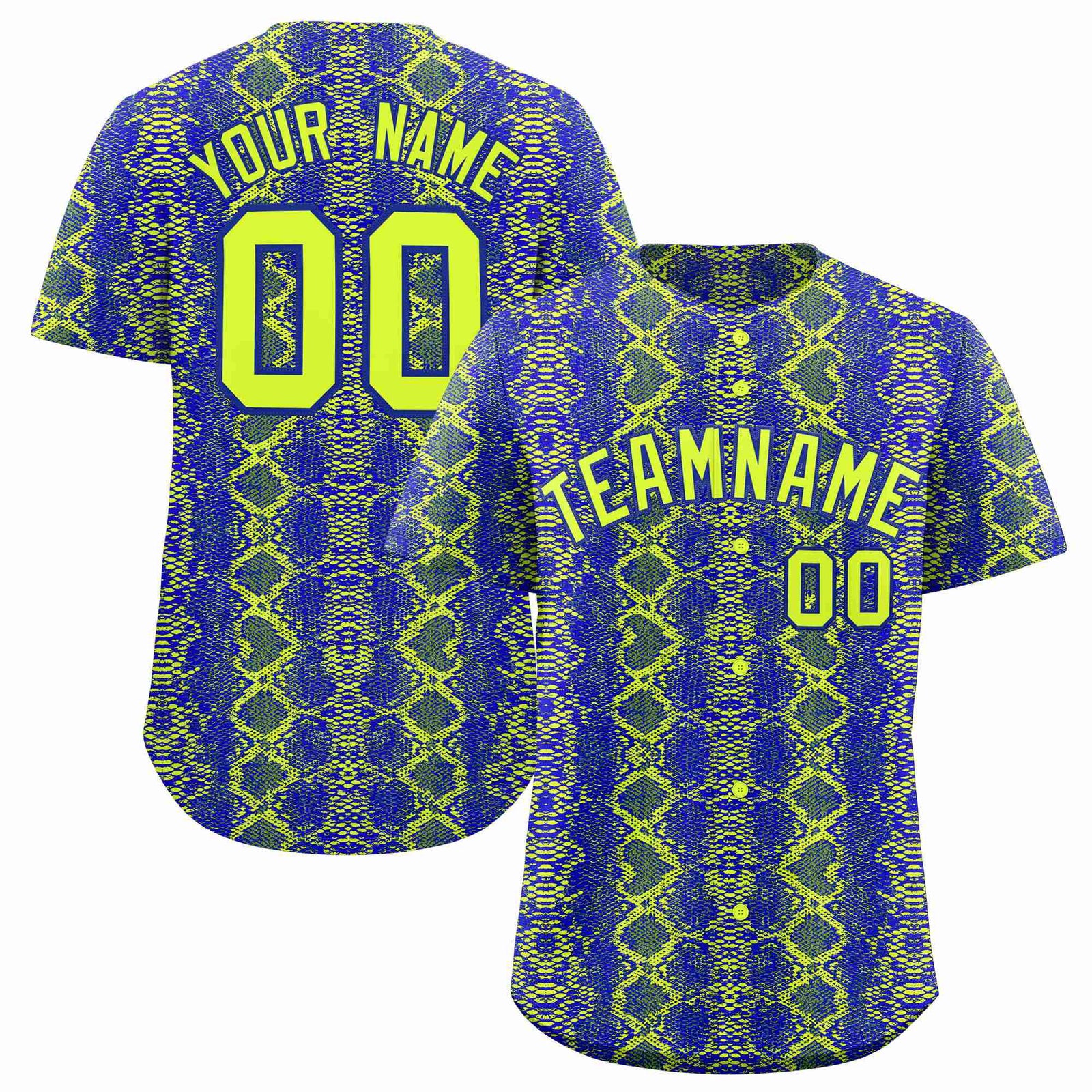 Custom Multi Color Snakeskin Pattern Authentic Baseball Jersey