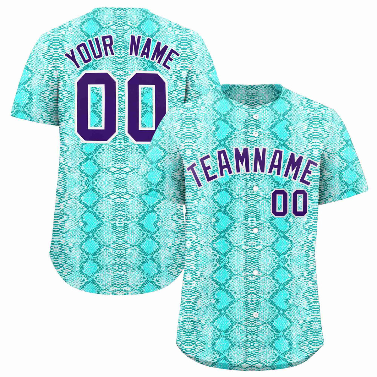 Custom Multi Color Snakeskin Pattern Authentic Baseball Jersey