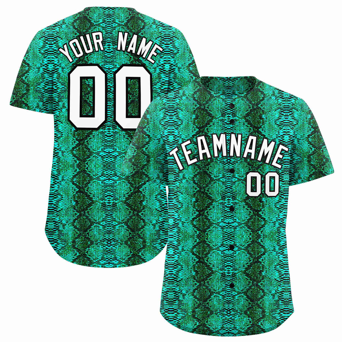 Custom Multi Color Snakeskin Pattern Authentic Baseball Jersey