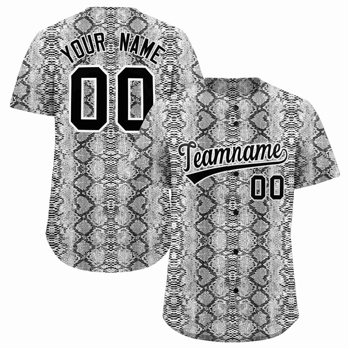 Custom Multi Color Snakeskin Pattern Authentic Baseball Jersey