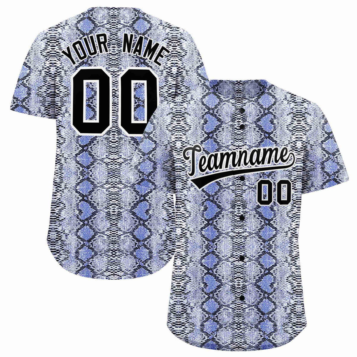Custom Multi Color Snakeskin Pattern Authentic Baseball Jersey