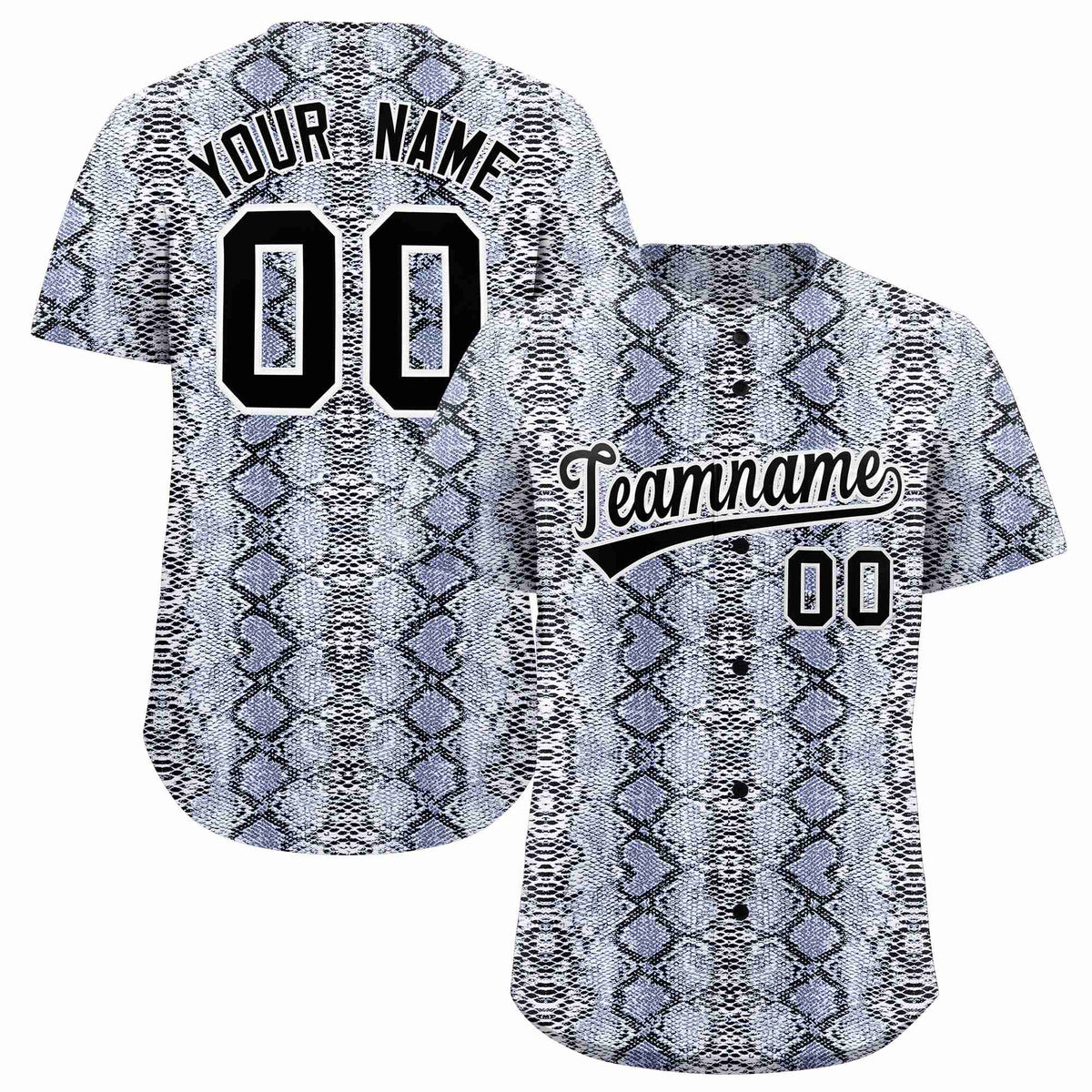 Custom Multi Color Snakeskin Pattern Authentic Baseball Jersey