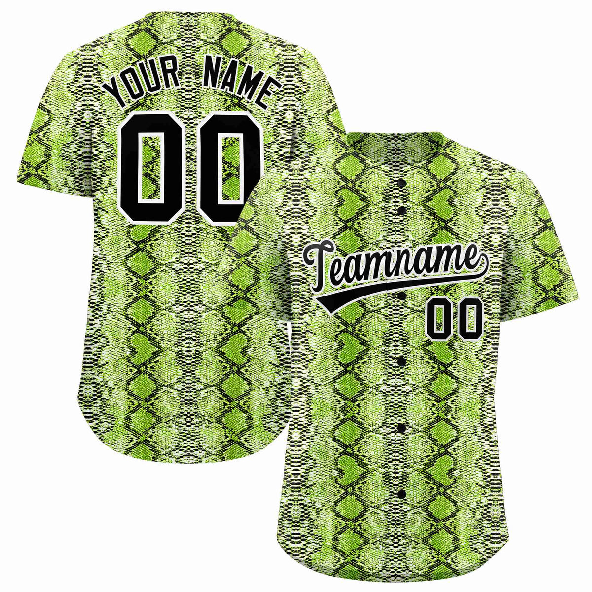 Custom Multi Color Snakeskin Pattern Authentic Baseball Jersey