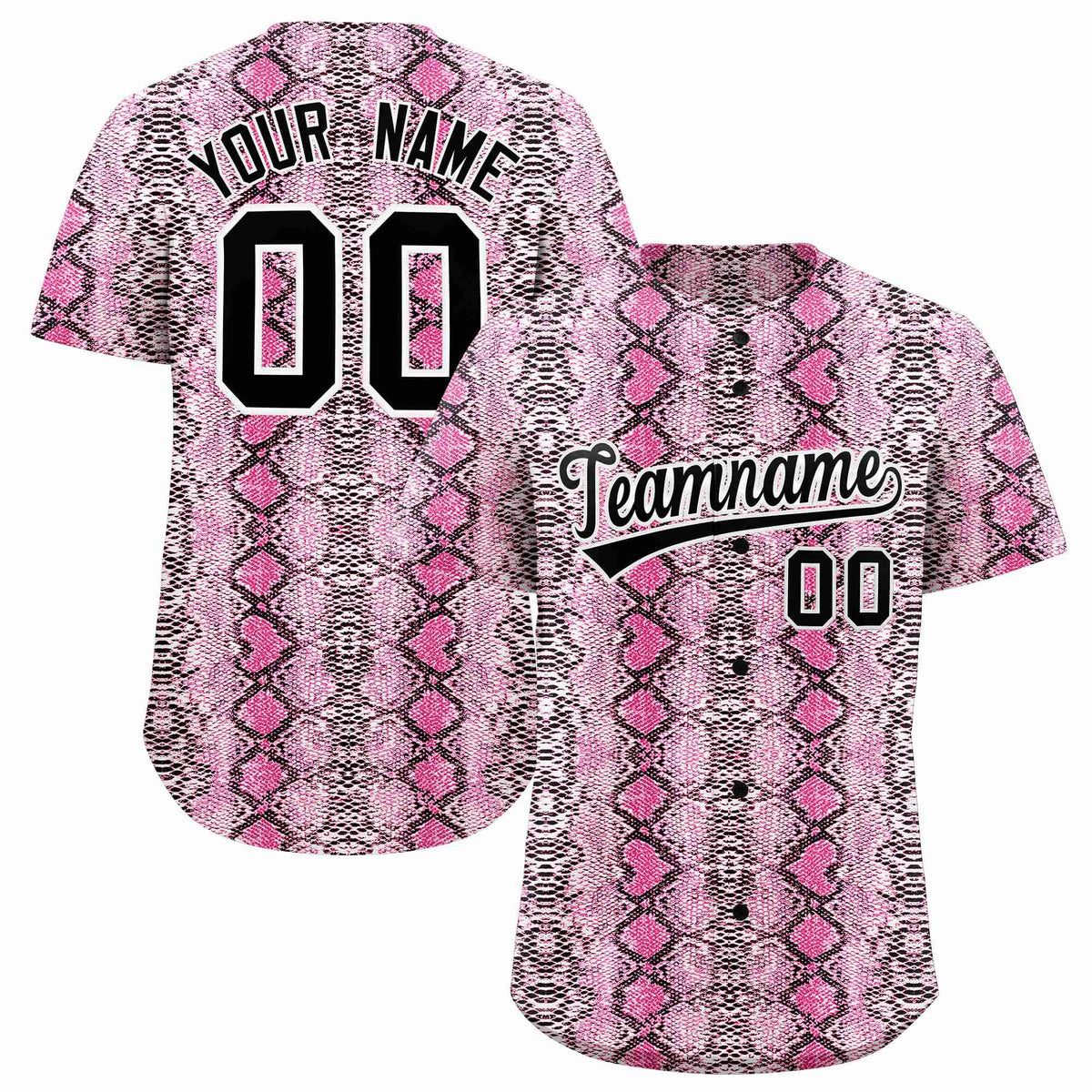 Custom Multi Color Snakeskin Pattern Authentic Baseball Jersey