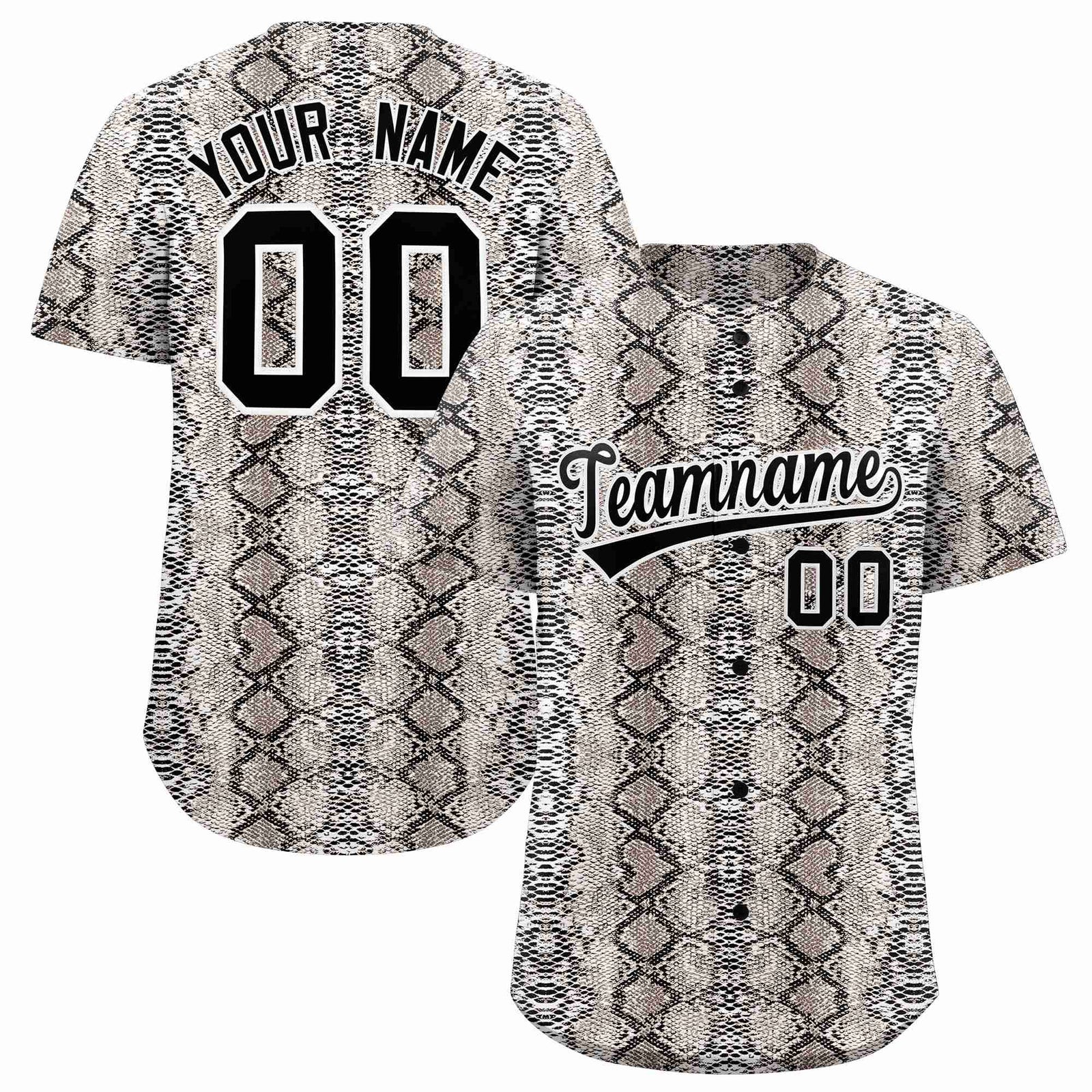 Custom Multi Color Snakeskin Pattern Authentic Baseball Jersey