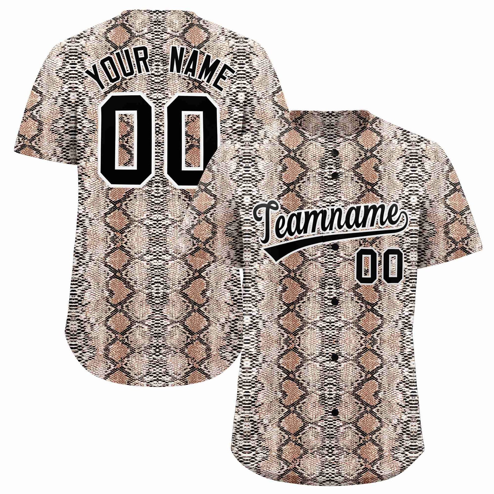 Custom Multi Color Snakeskin Pattern Authentic Baseball Jersey