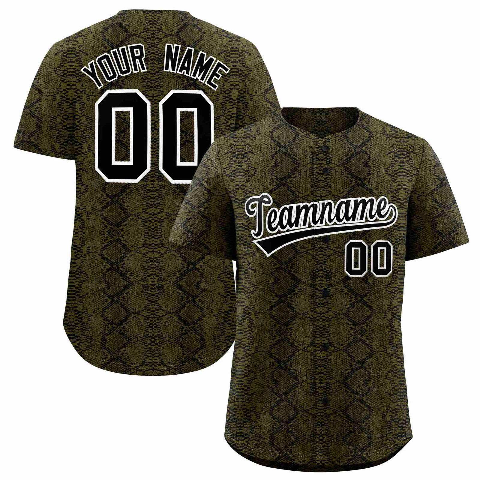 Custom Multi Color Snakeskin Pattern Authentic Baseball Jersey
