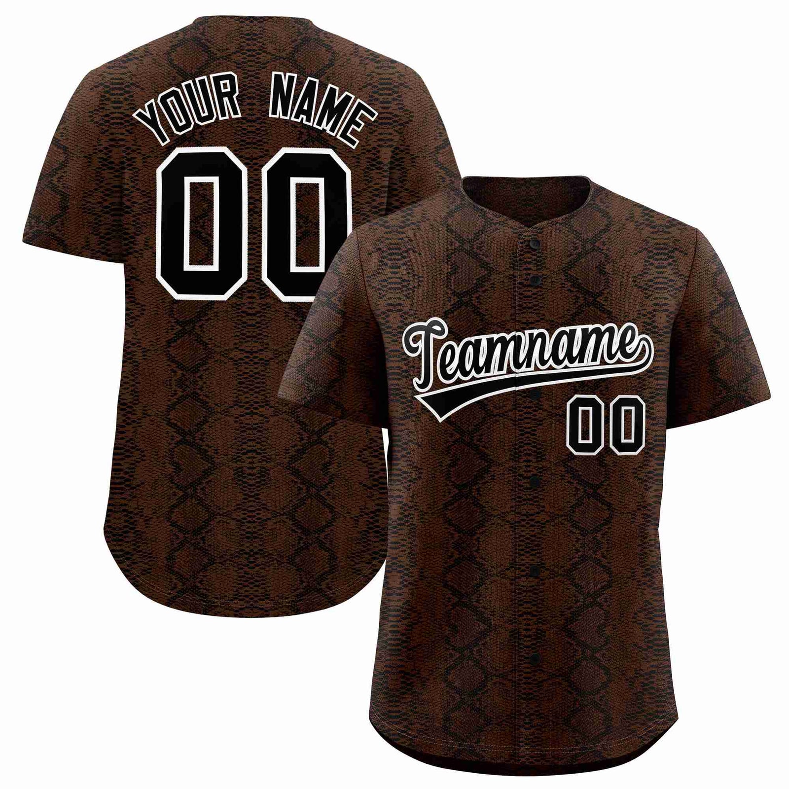 Custom Multi Color Snakeskin Pattern Authentic Baseball Jersey