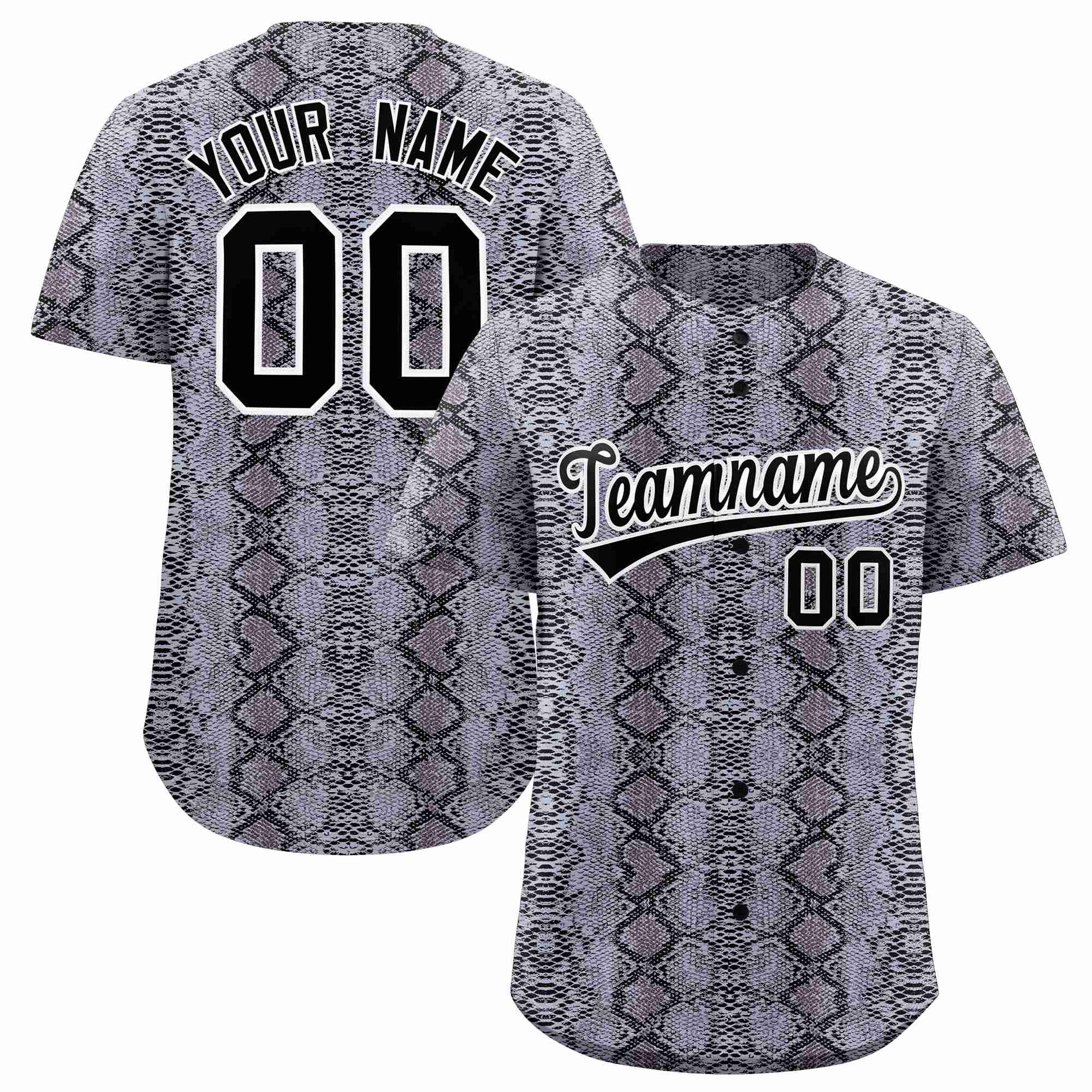 Custom Multi Color Snakeskin Pattern Authentic Baseball Jersey