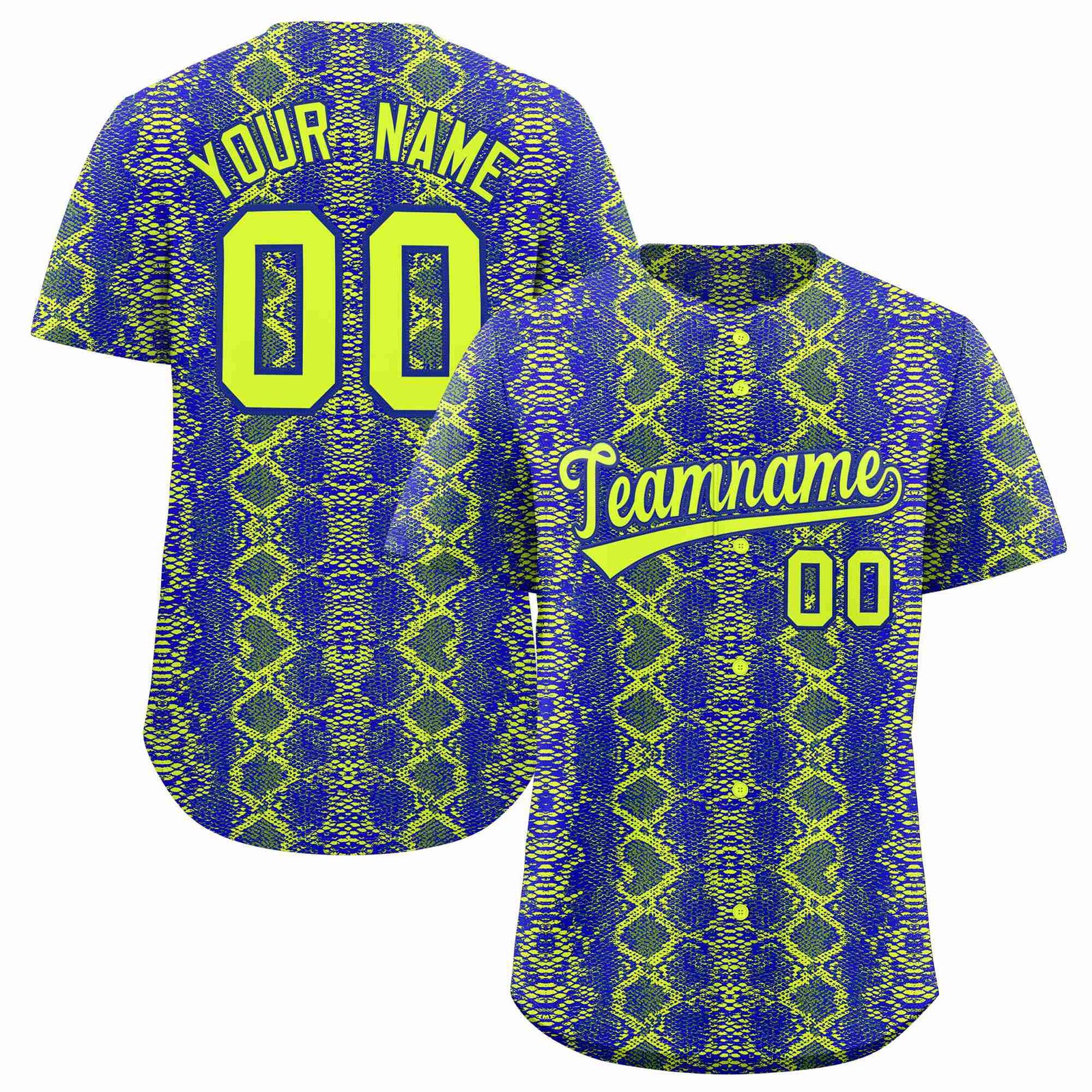 Custom Multi Color Snakeskin Pattern Authentic Baseball Jersey