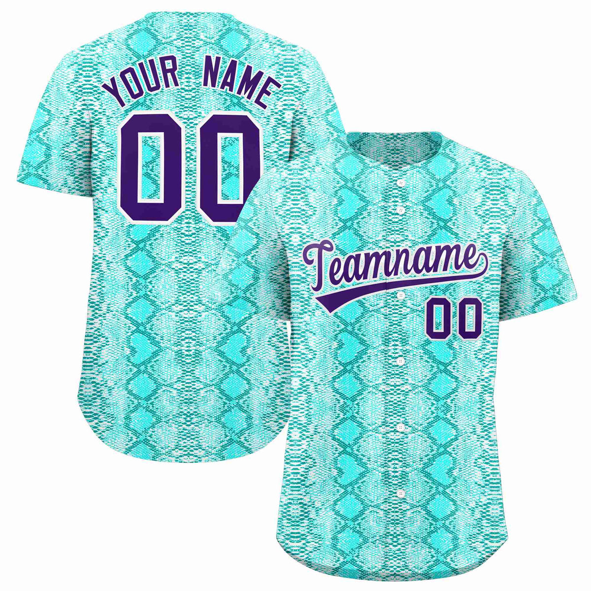 Custom Multi Color Snakeskin Pattern Authentic Baseball Jersey