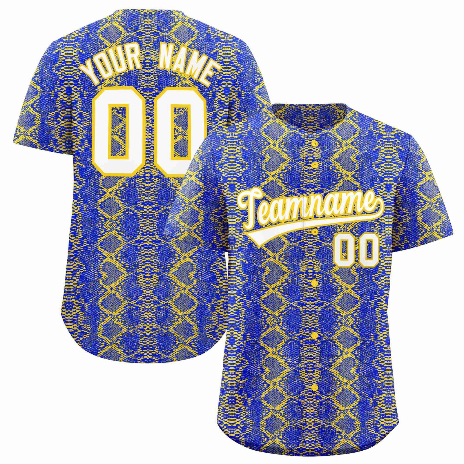 Custom Multi Color Snakeskin Pattern Authentic Baseball Jersey