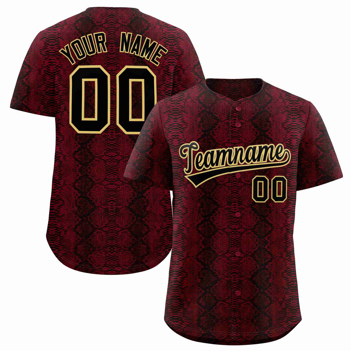 Custom Multi Color Snakeskin Pattern Authentic Baseball Jersey
