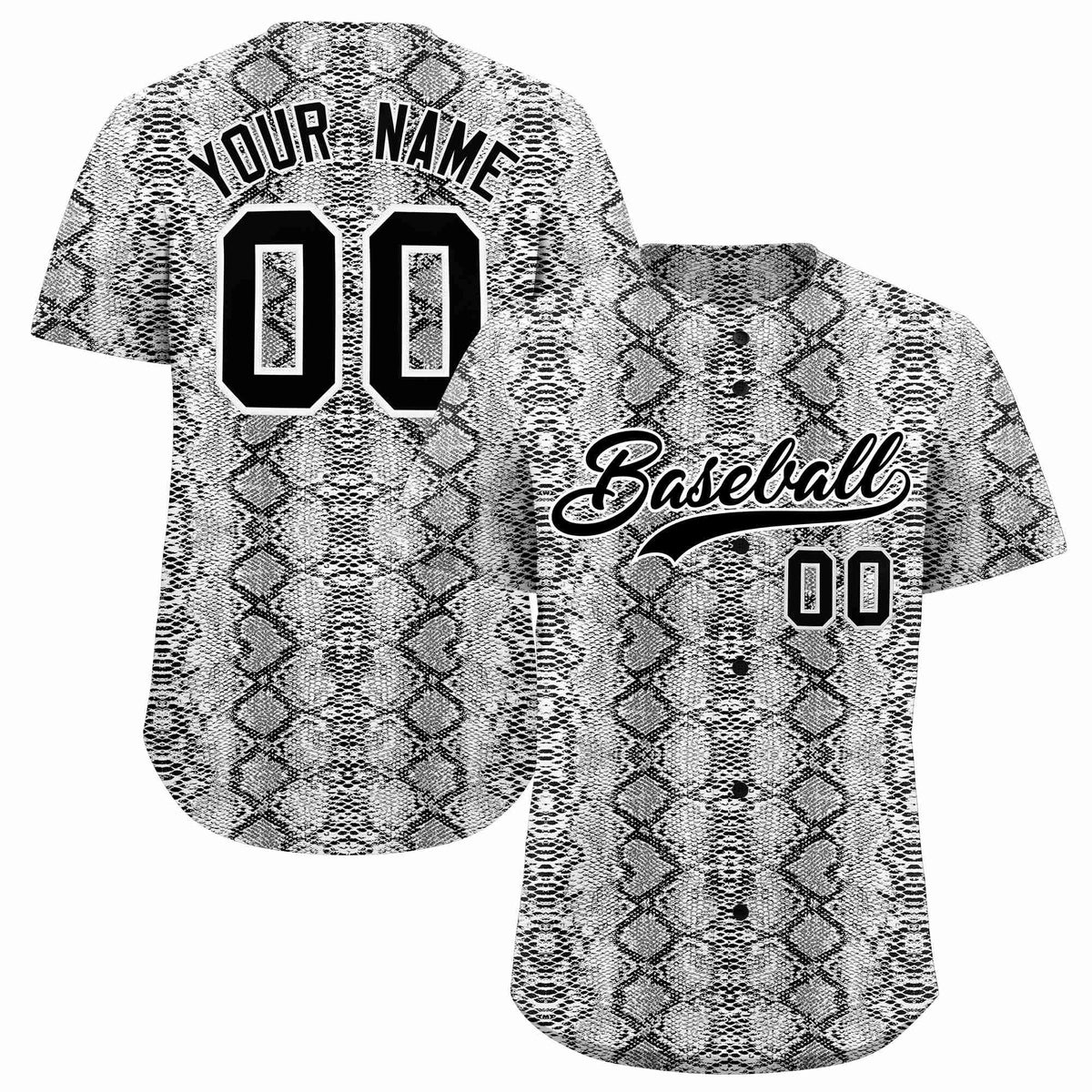 Custom Multi Color Snakeskin Pattern Authentic Baseball Jersey