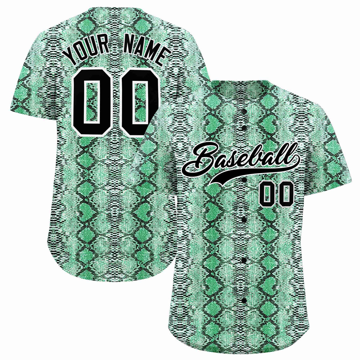 Custom Multi Color Snakeskin Pattern Authentic Baseball Jersey
