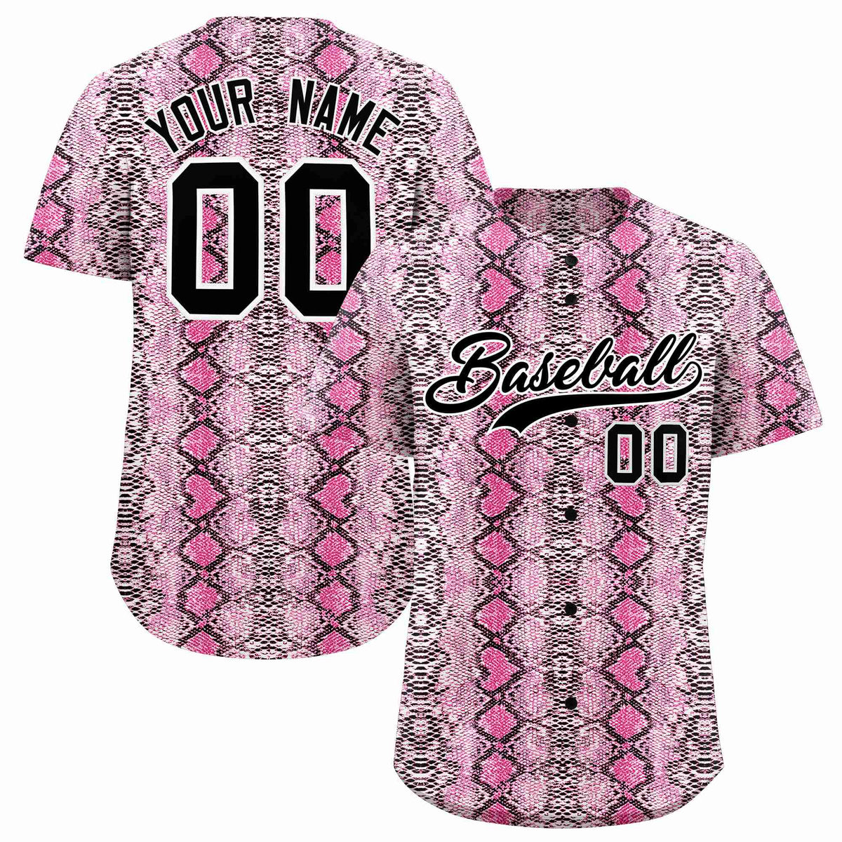 Custom Multi Color Snakeskin Pattern Authentic Baseball Jersey