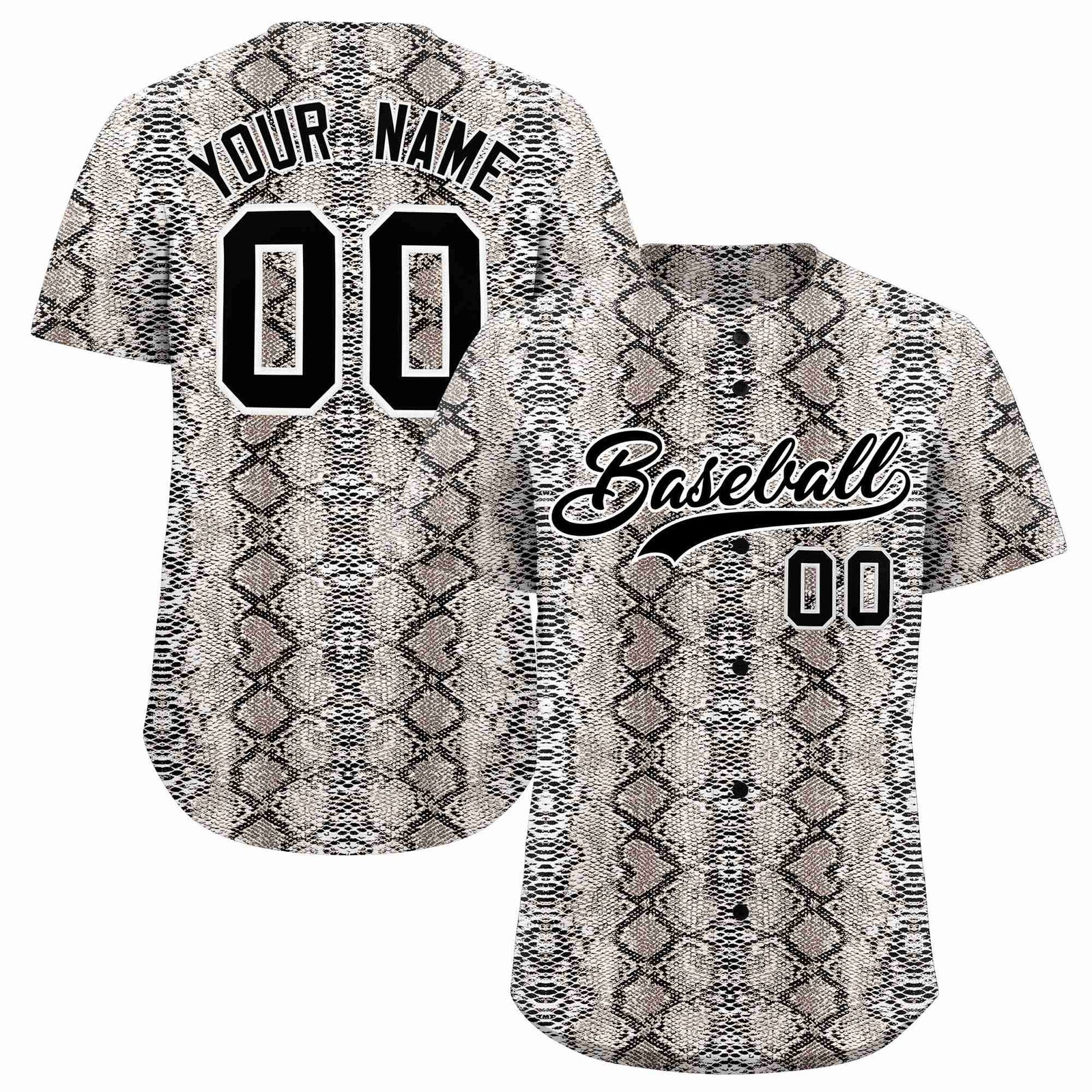 Custom Multi Color Snakeskin Pattern Authentic Baseball Jersey