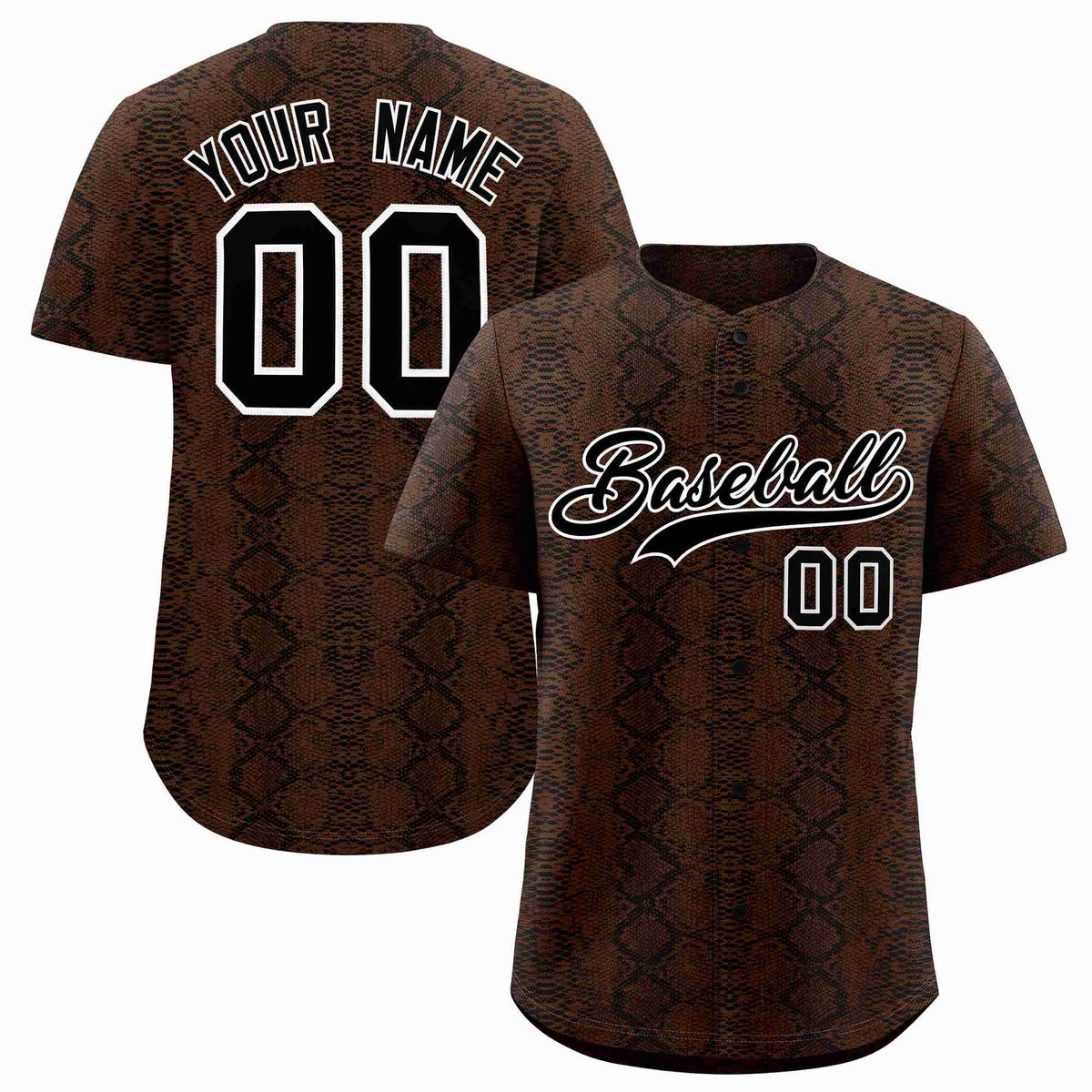 Custom Multi Color Snakeskin Pattern Authentic Baseball Jersey