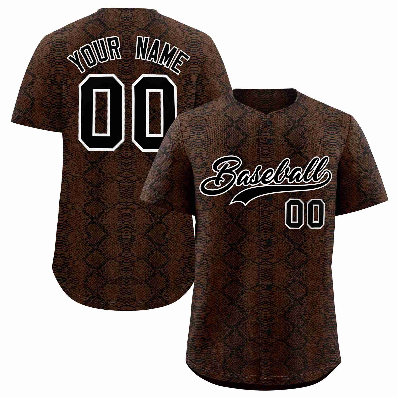 Custom Multi Color Snakeskin Pattern Authentic Baseball Jersey