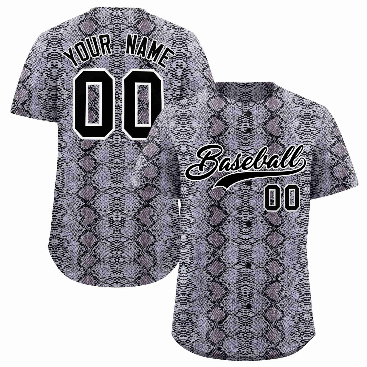Custom Multi Color Snakeskin Pattern Authentic Baseball Jersey