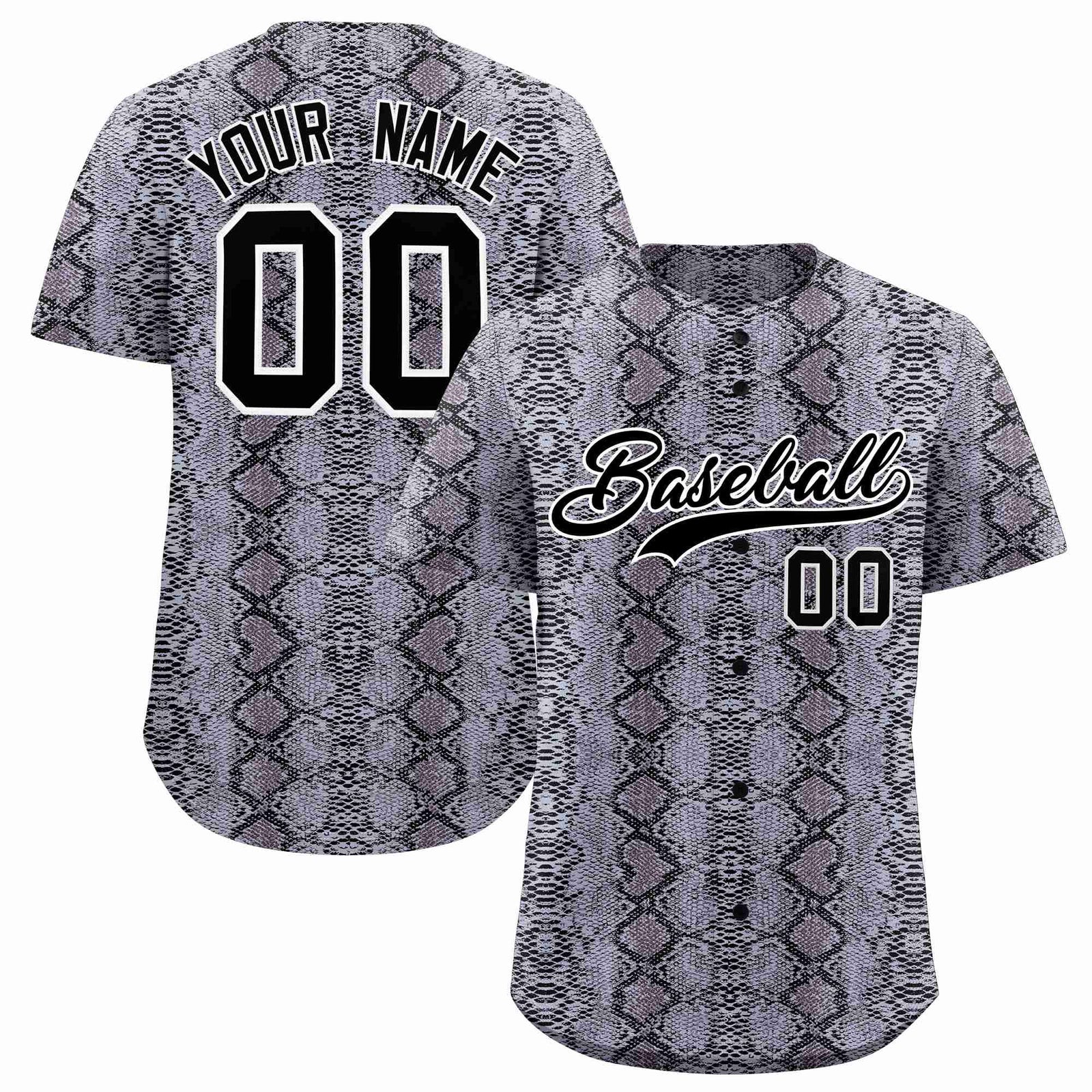 Custom Multi Color Snakeskin Pattern Authentic Baseball Jersey