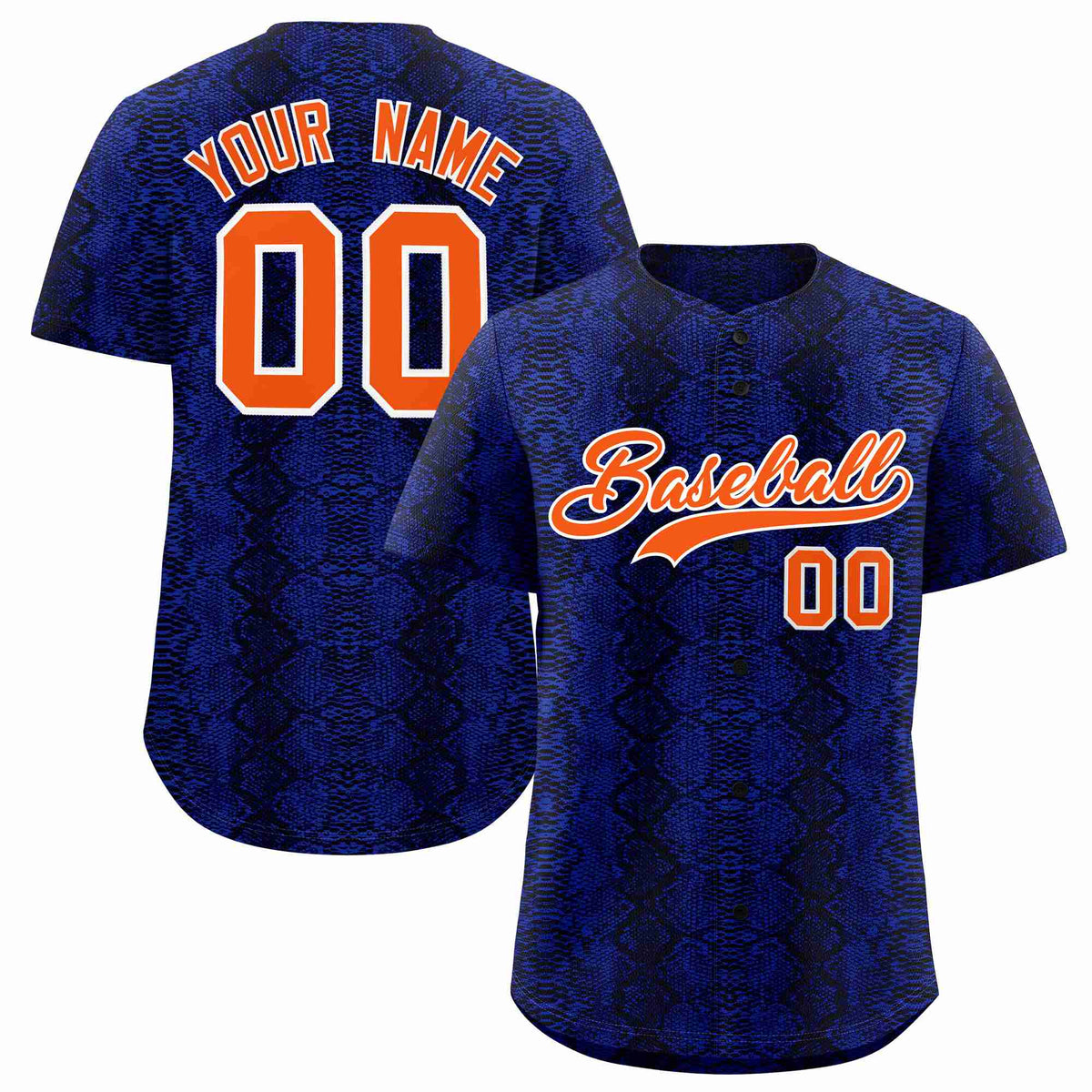 Custom Multi Color Snakeskin Pattern Authentic Baseball Jersey