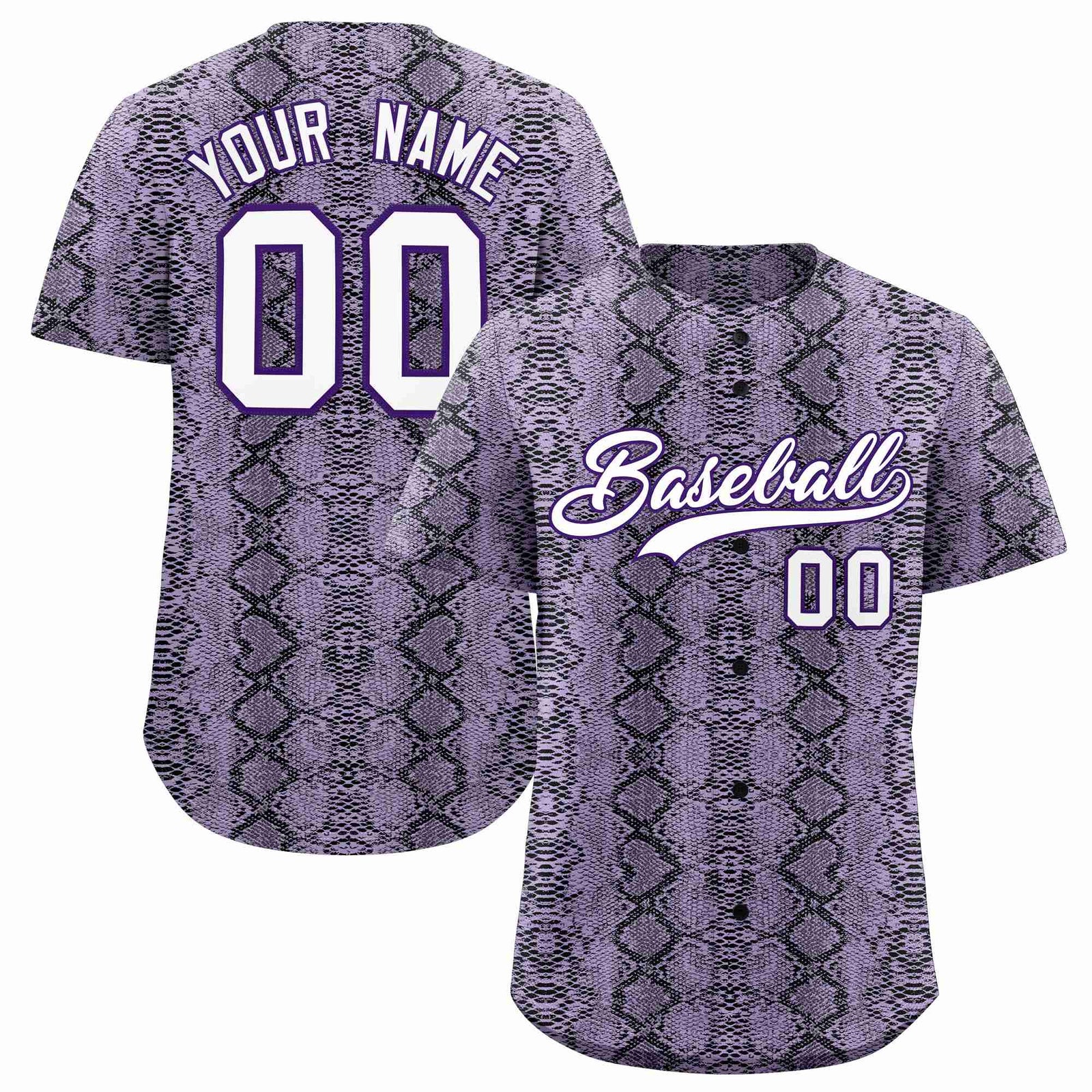 Custom Multi Color Snakeskin Pattern Authentic Baseball Jersey