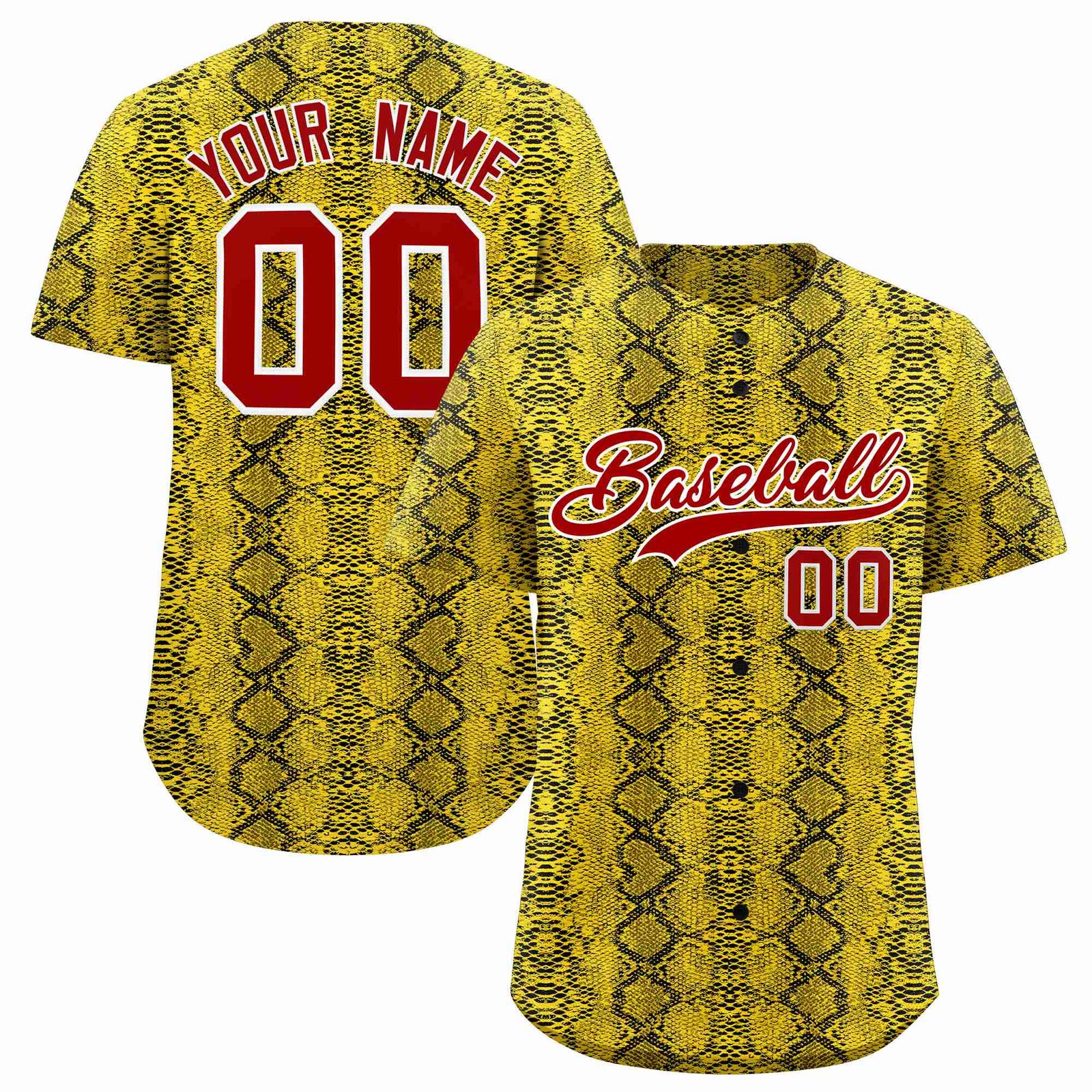 Custom Multi Color Snakeskin Pattern Authentic Baseball Jersey