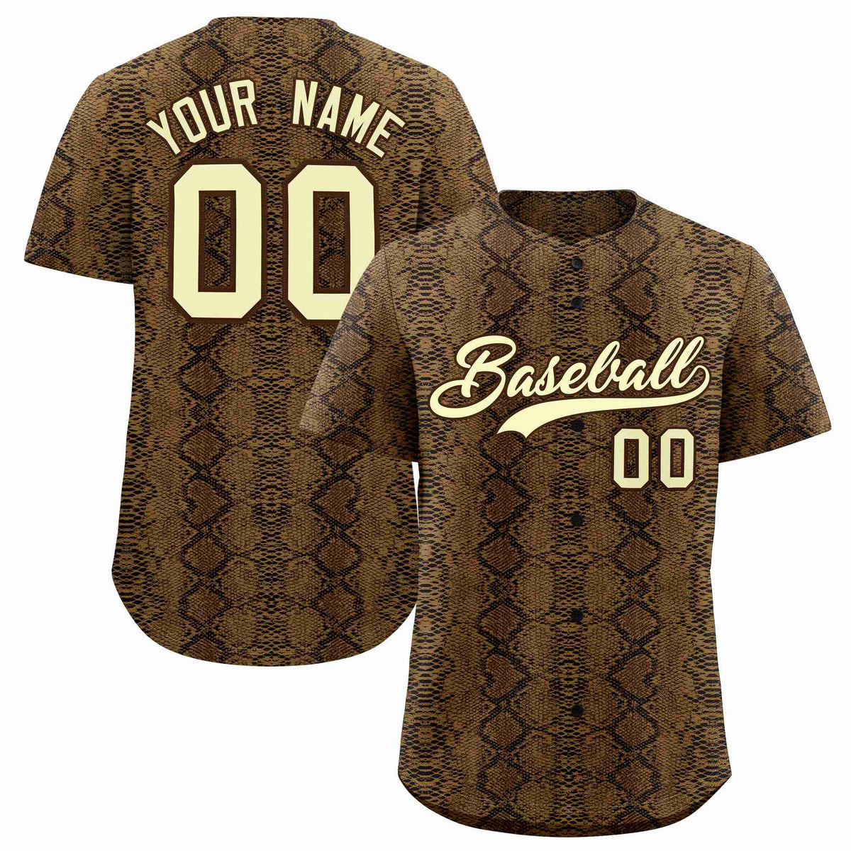 Custom Multi Color Snakeskin Pattern Authentic Baseball Jersey