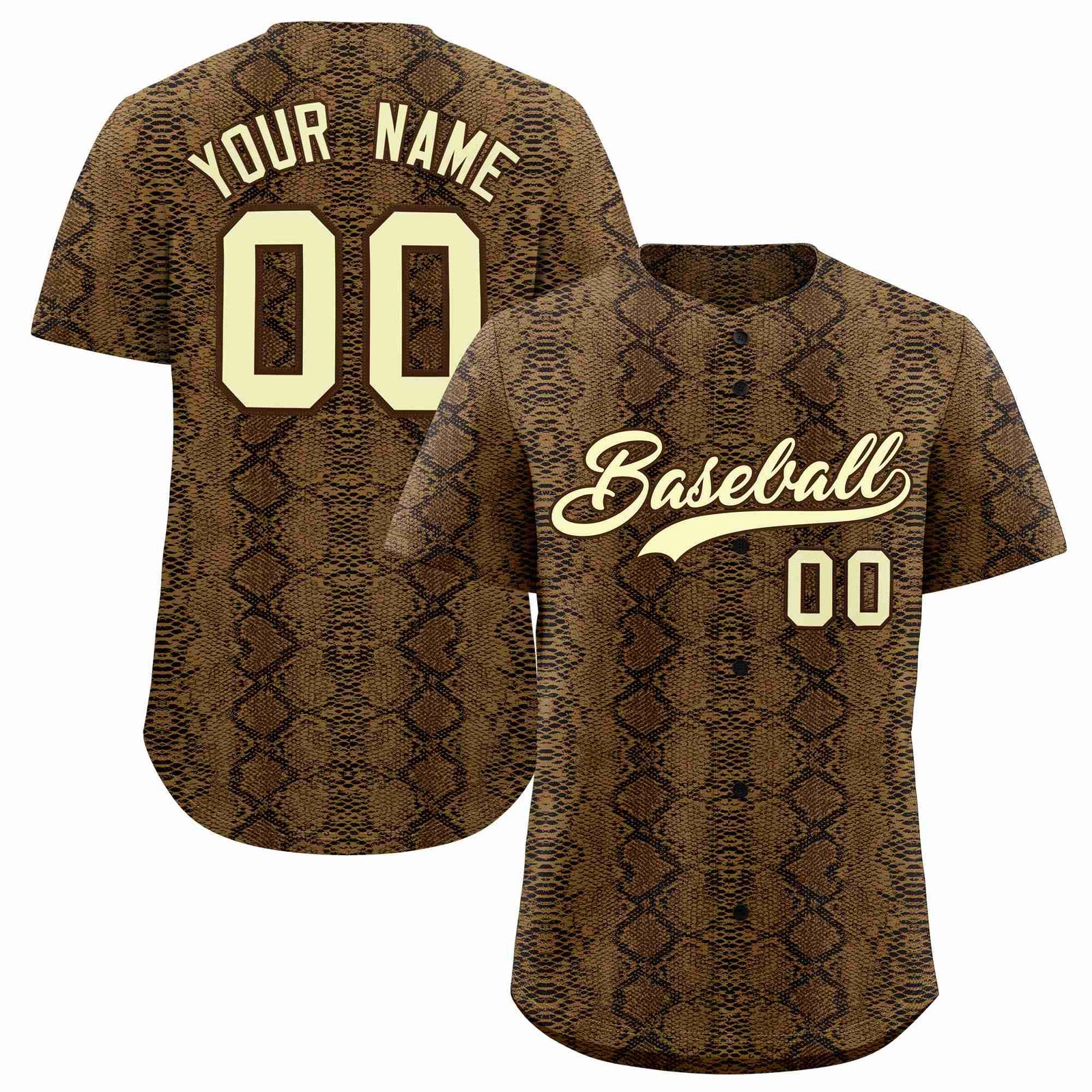 Custom Multi Color Snakeskin Pattern Authentic Baseball Jersey