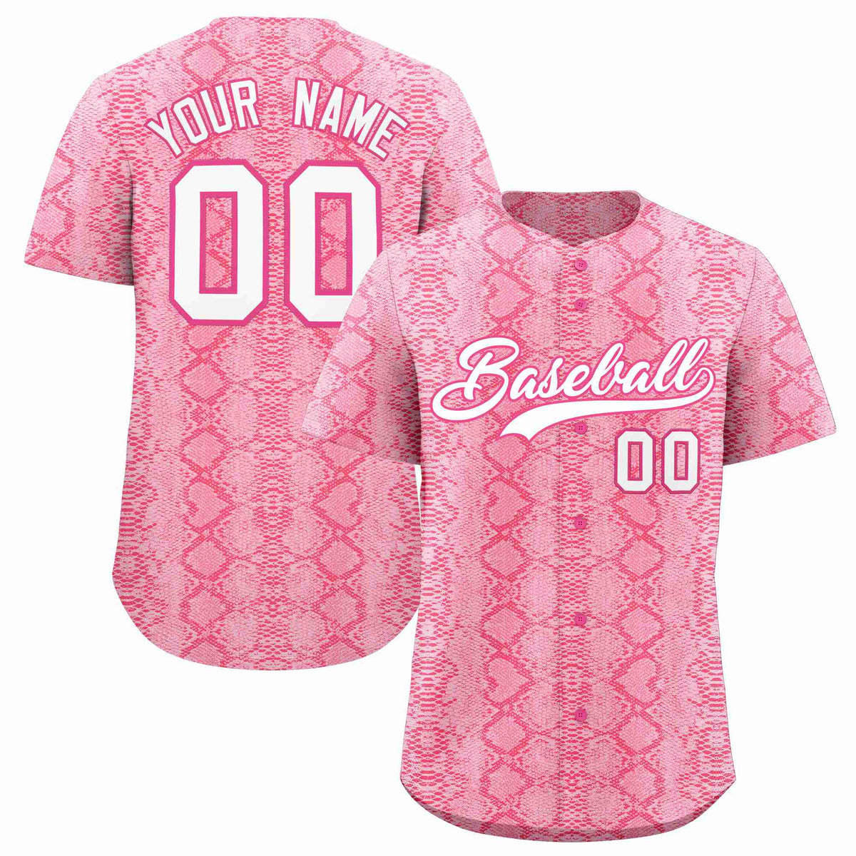 Custom Multi Color Snakeskin Pattern Authentic Baseball Jersey