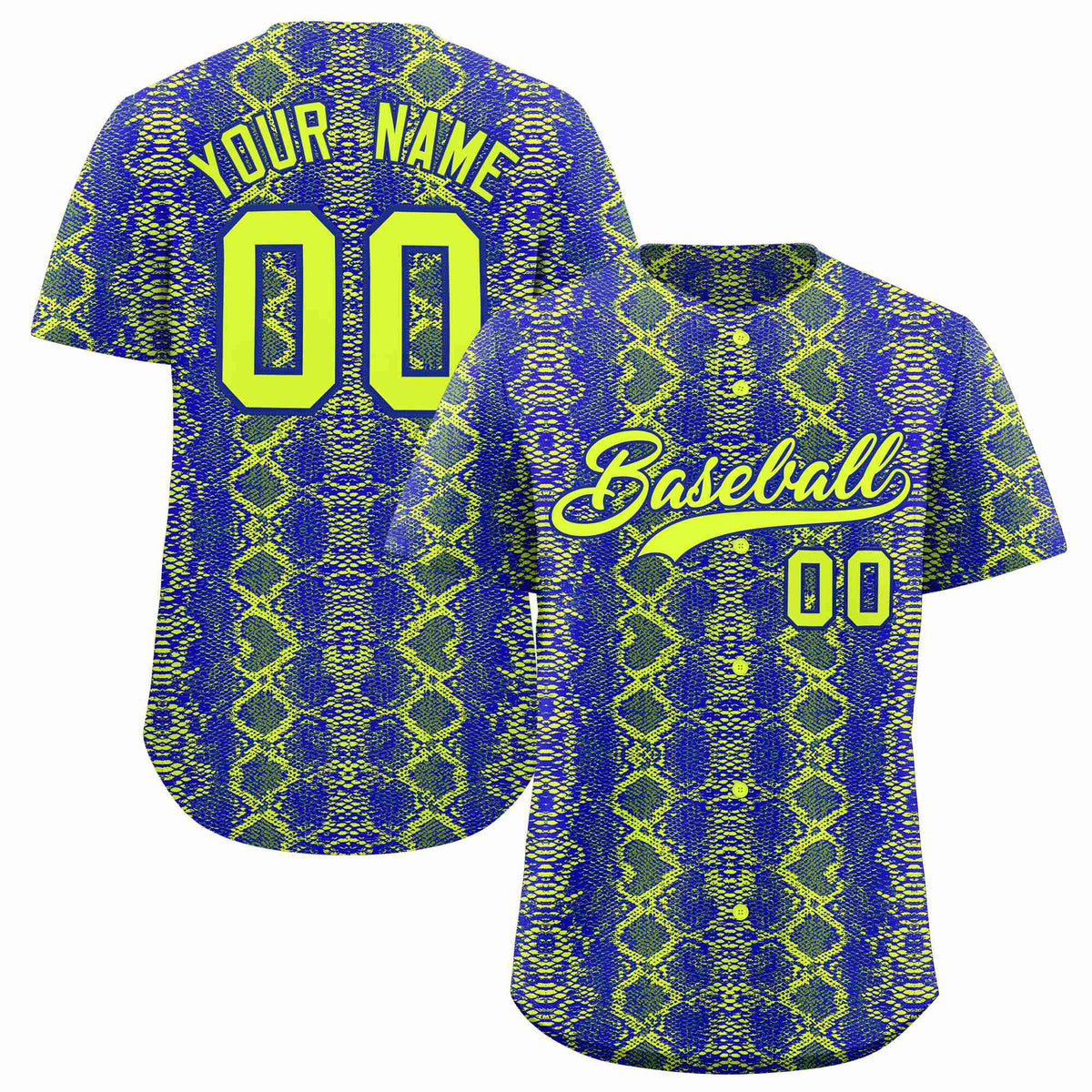 Custom Multi Color Snakeskin Pattern Authentic Baseball Jersey