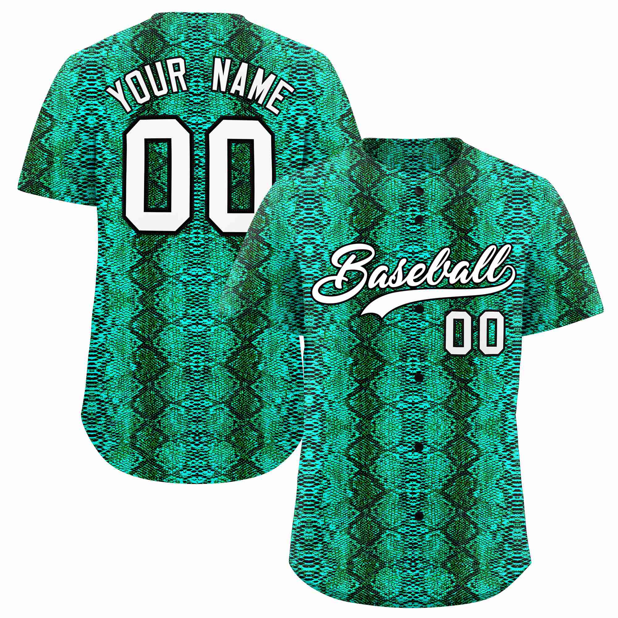 Custom Multi Color Snakeskin Pattern Authentic Baseball Jersey