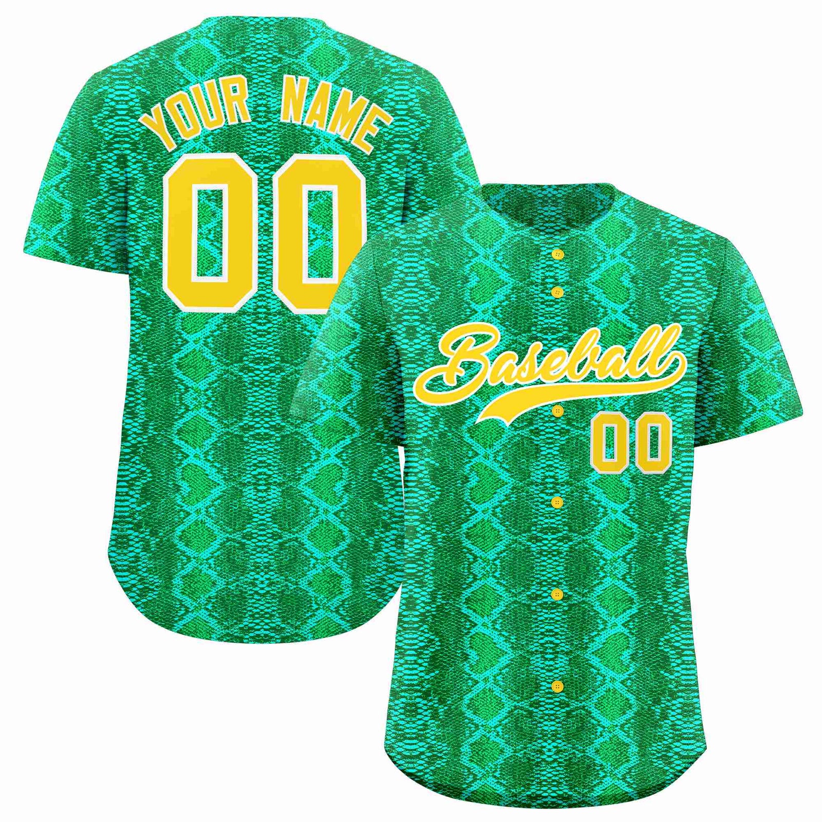 Custom Multi Color Snakeskin Pattern Authentic Baseball Jersey