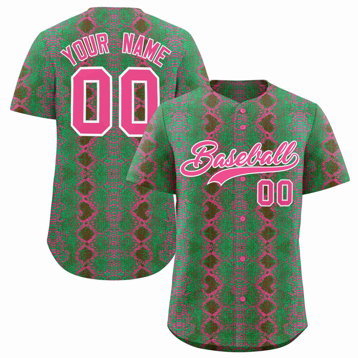 Custom Multi Color Snakeskin Pattern Authentic Baseball Jersey