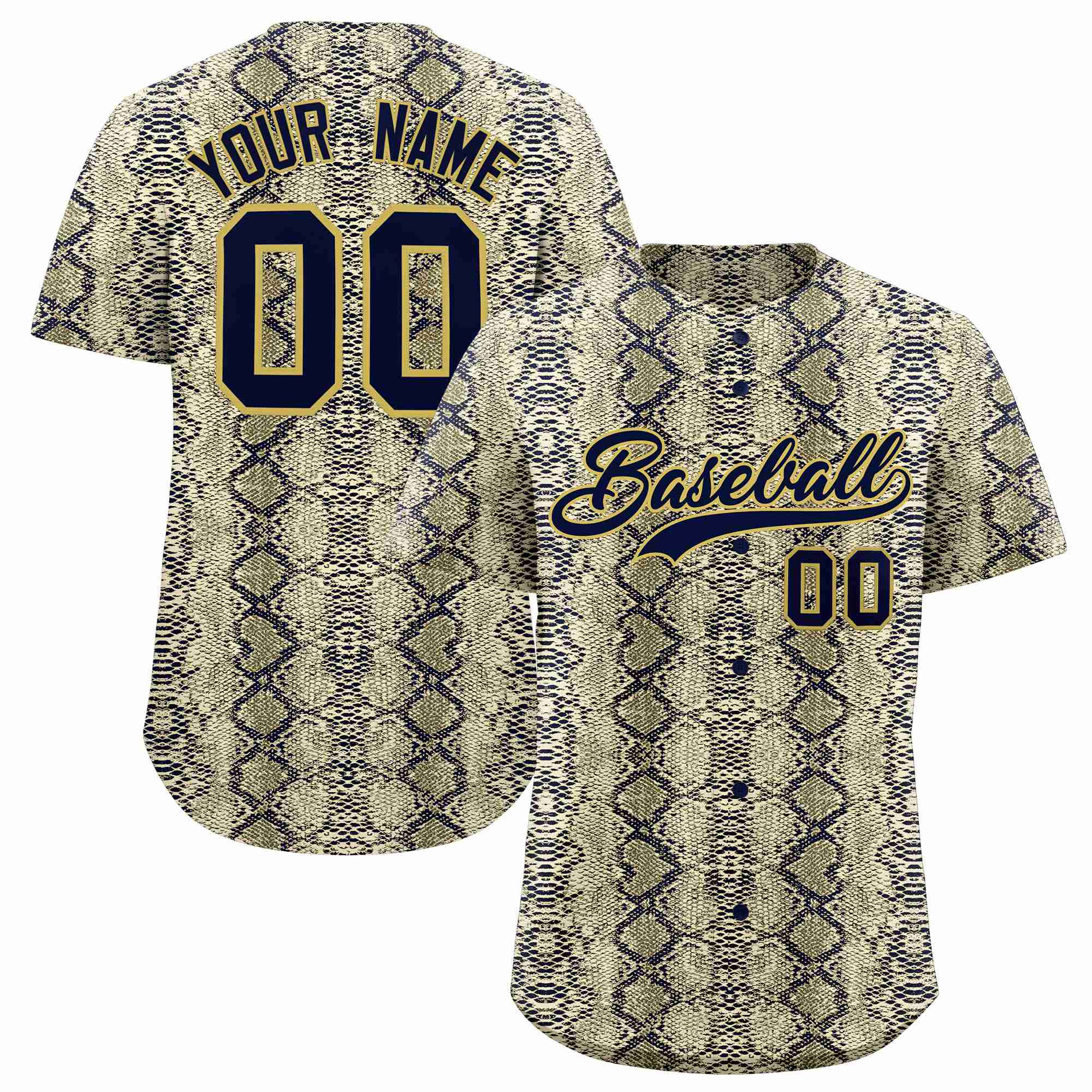 Custom Multi Color Snakeskin Pattern Authentic Baseball Jersey