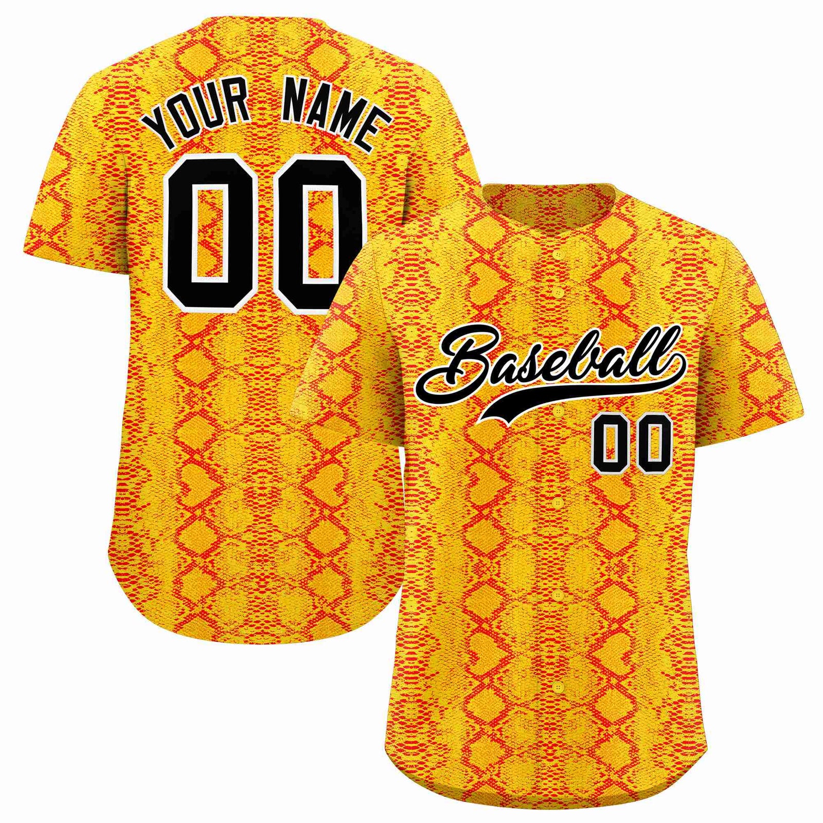 Custom Multi Color Snakeskin Pattern Authentic Baseball Jersey