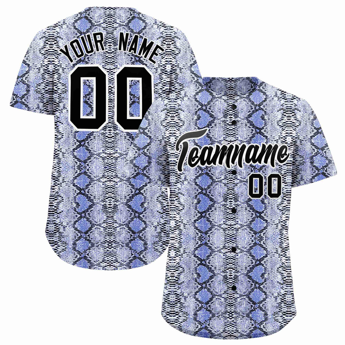 Custom Multi Color Snakeskin Pattern Authentic Baseball Jersey