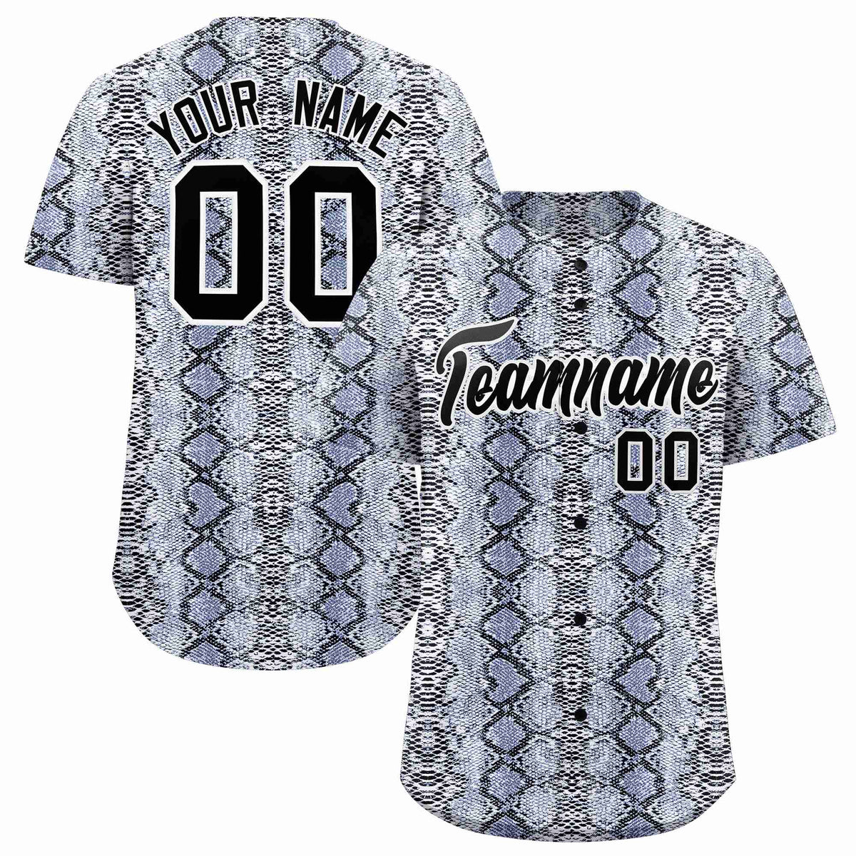 Custom Multi Color Snakeskin Pattern Authentic Baseball Jersey