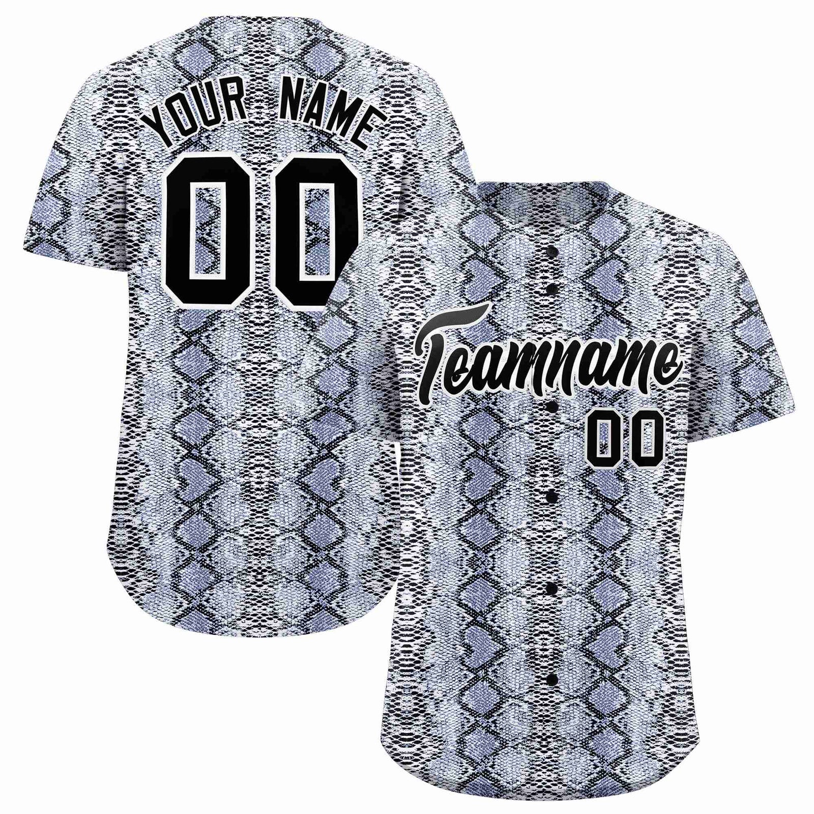 Custom Multi Color Snakeskin Pattern Authentic Baseball Jersey