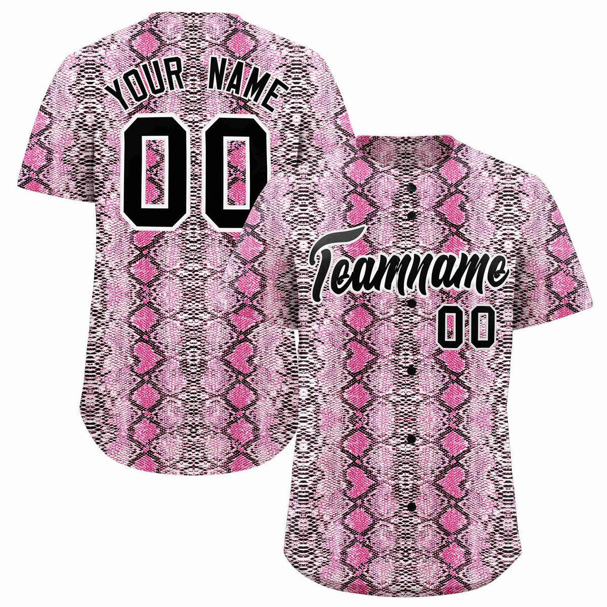 Custom Multi Color Snakeskin Pattern Authentic Baseball Jersey